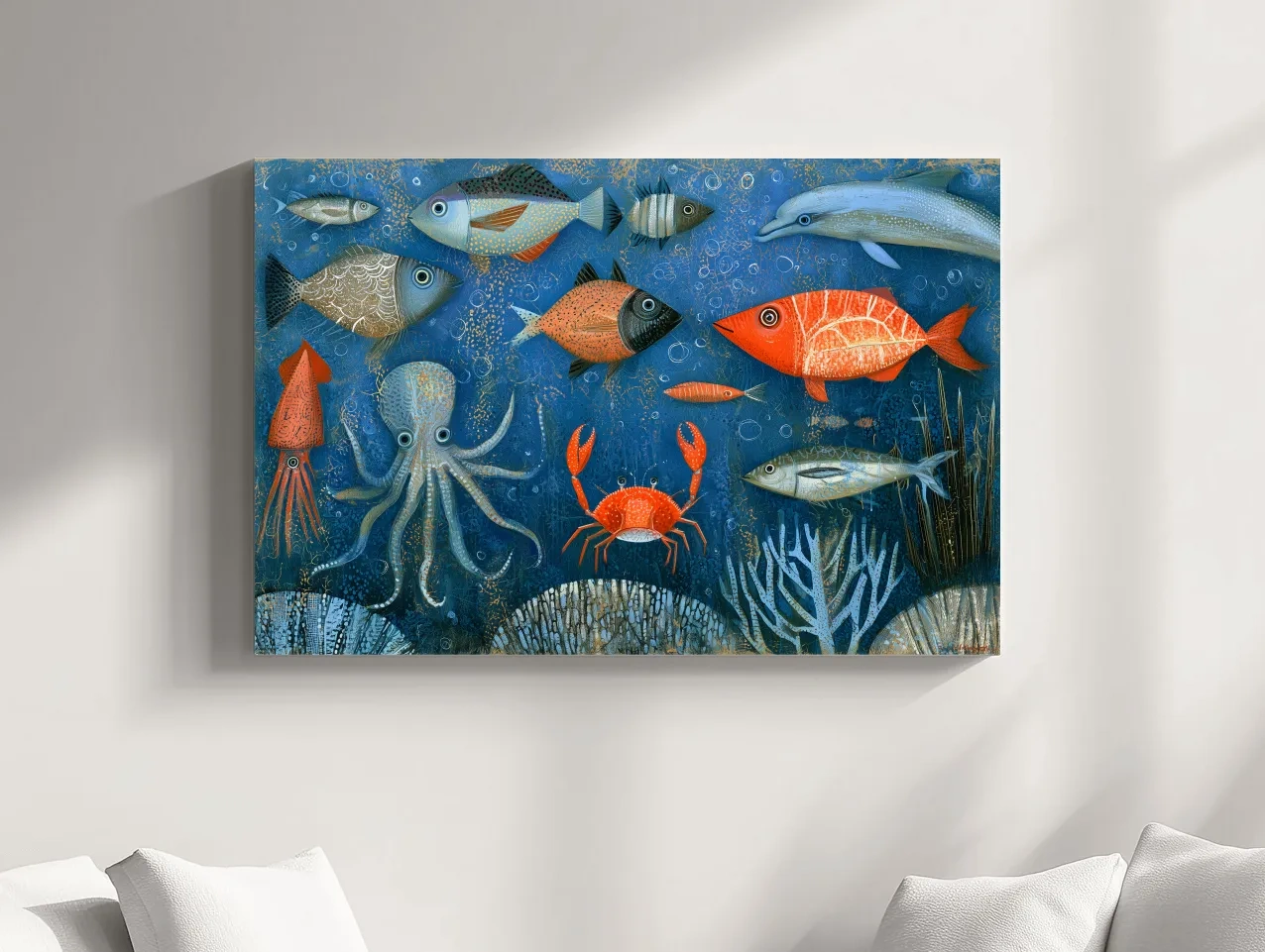 Whimsical Underwater  Painting - Quirky Marine Life Art