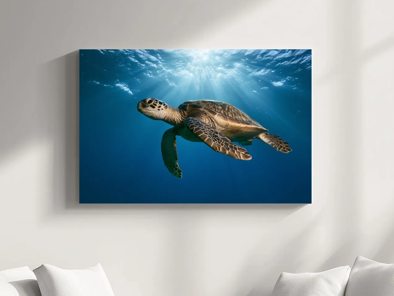 Majestic Sea Turtle Underwater Photography - Marine Life Wall Art