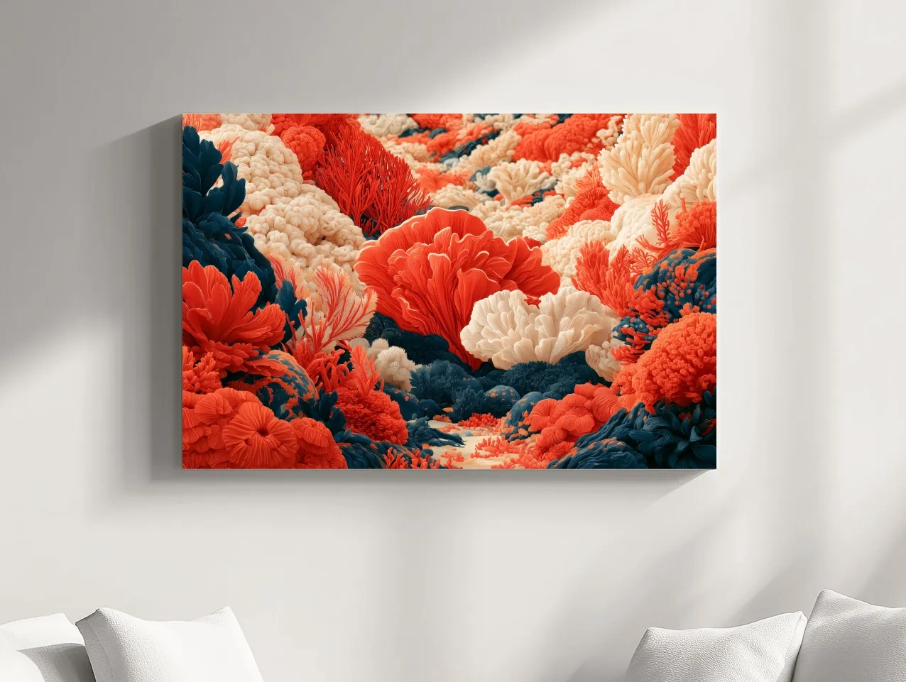 Vibrant Coral Reef Artwork - Chic Marine Life Wall Art