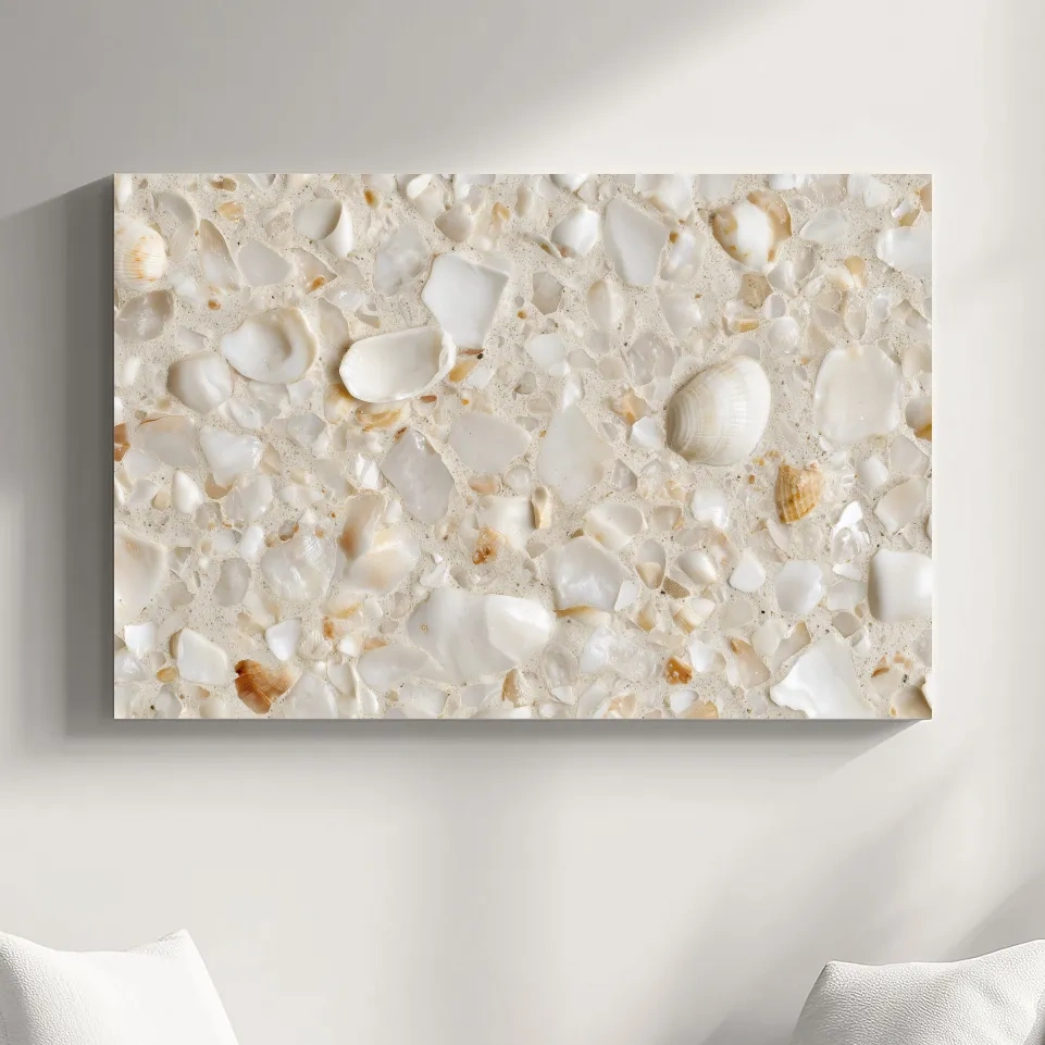 Seashell Terrazzo Pattern - Minimalist Coastal Wall Art