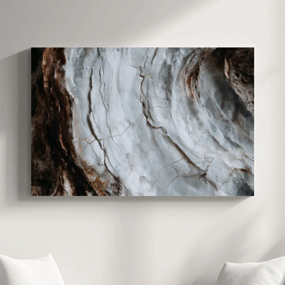 Abstract Cracked Oyster Shell - Rustic Coastal Photographic Wall Art