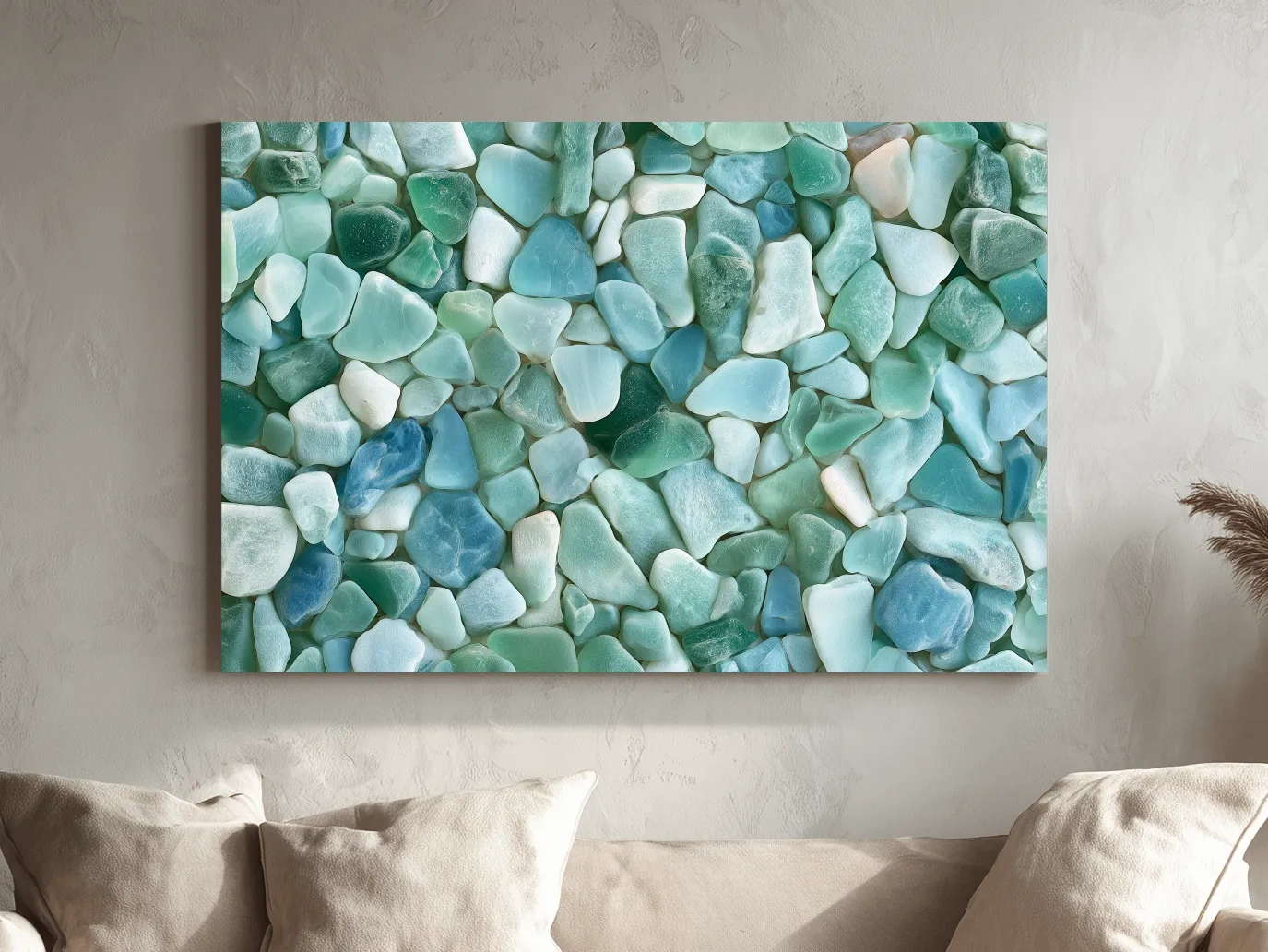 Sea Glass Mosaic Design - Frosted Coastal Wall Art