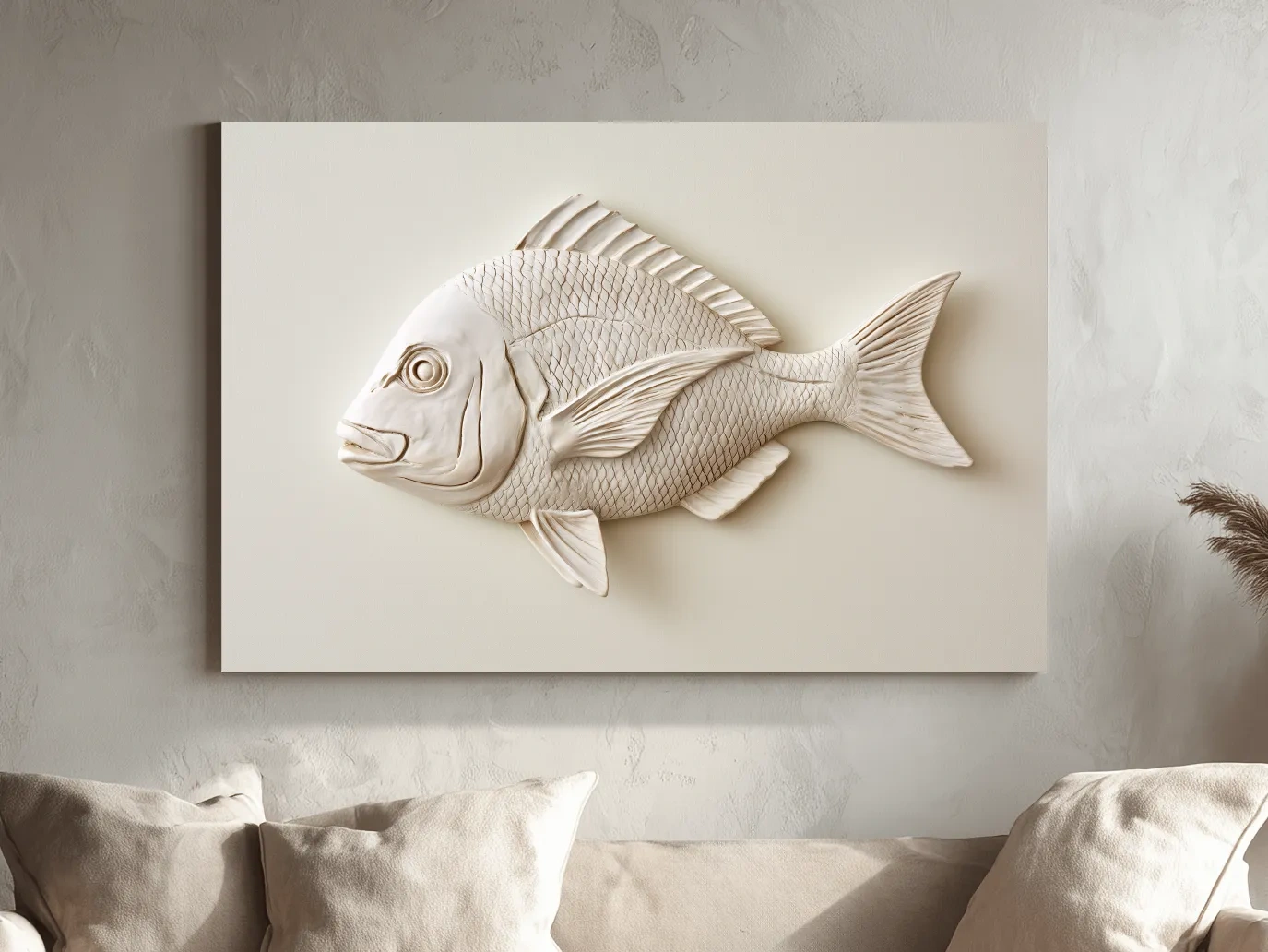 Minimalist Hamptons Fish Relief - Photographic Marine Life Wall Art
