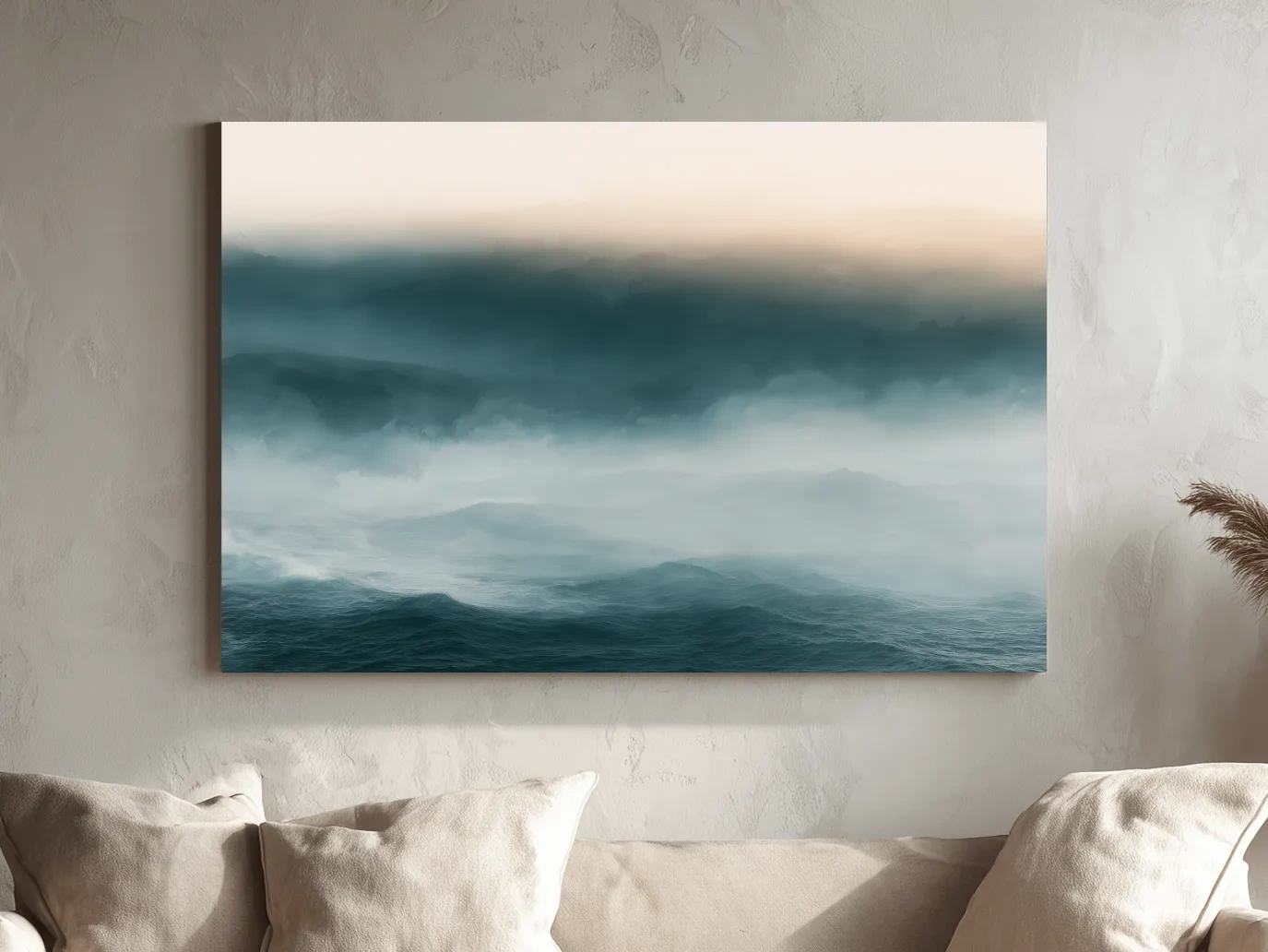 Misty Ocean Waves - Minimalist Photographic Wall Art