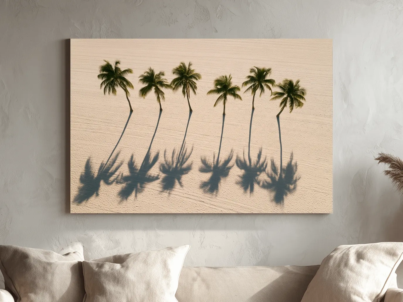 Aerial Tropical Palm Shadows - Minimalist Photographic Wall Art