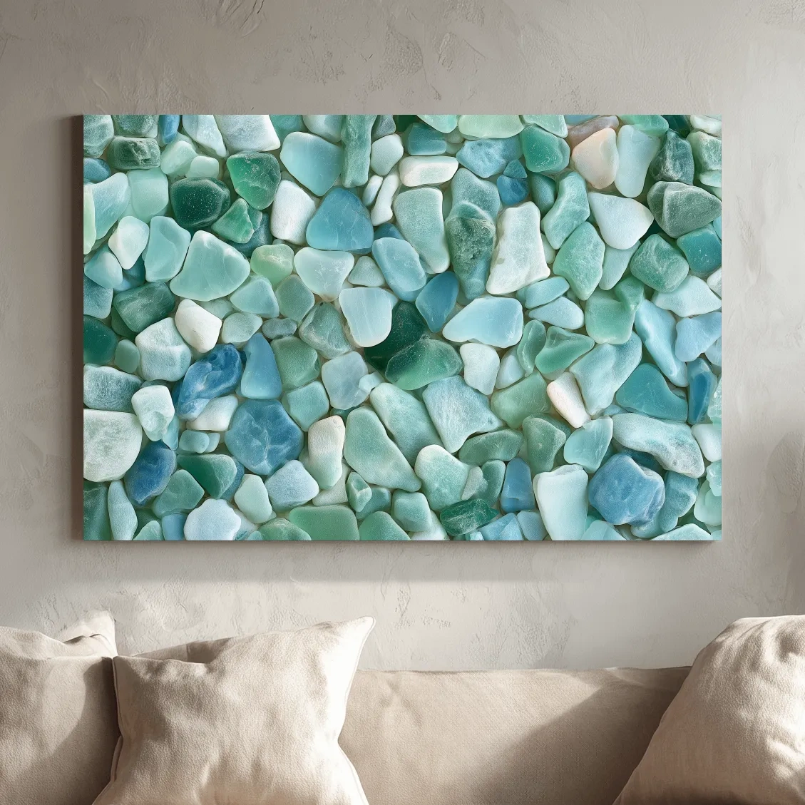 Sea Glass Mosaic Design - Frosted Coastal Wall Art