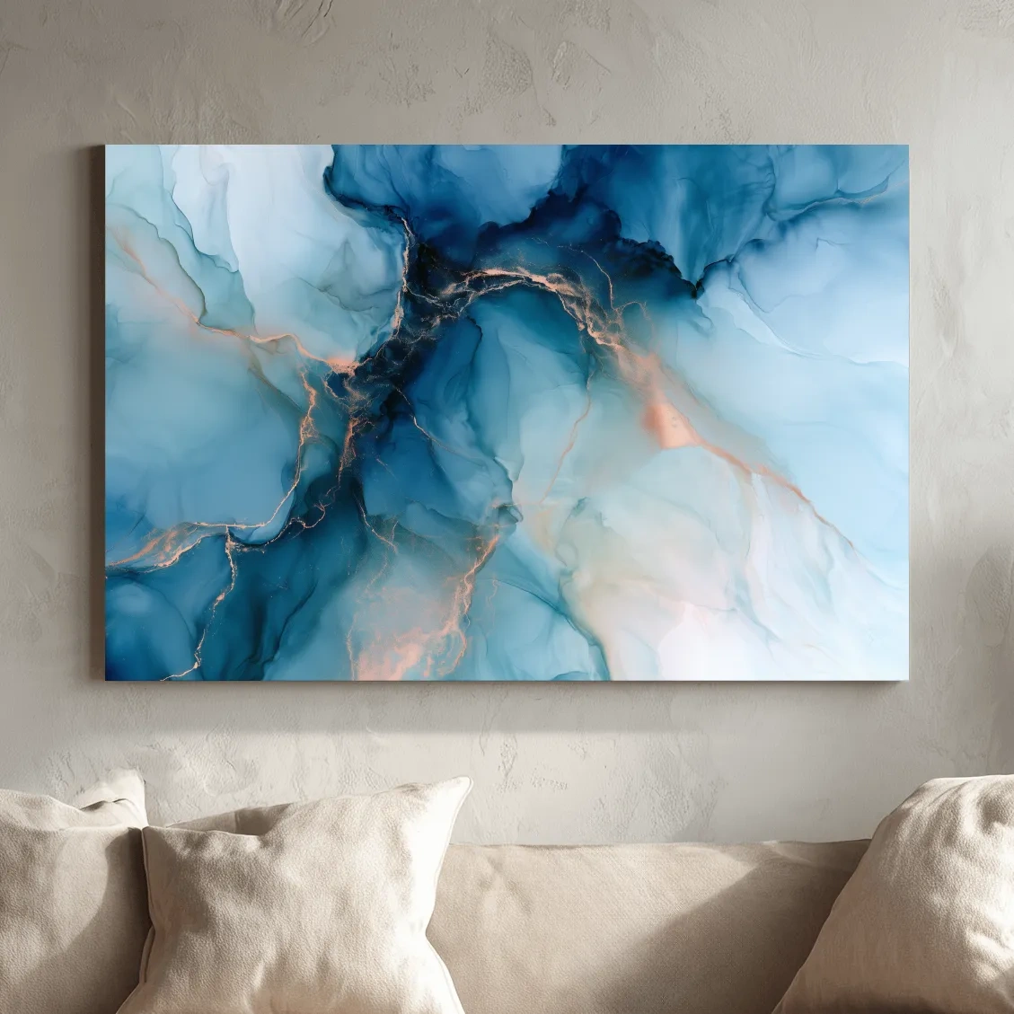 Abstract Agate Vein Design - Organic Mixed Media Wall Art