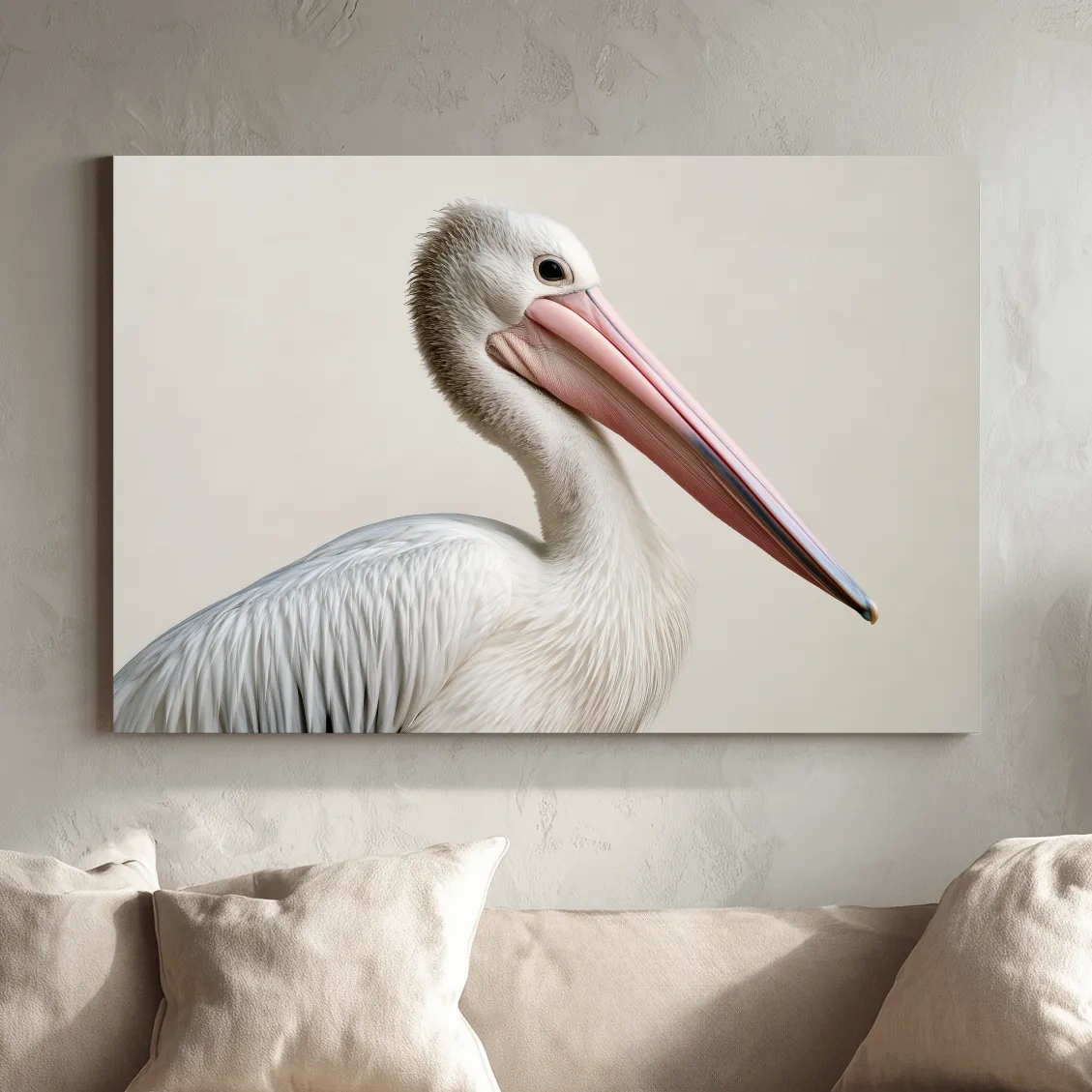 Minimalist Hamptons Pelican Illustration - Coastal Bird Wall Art