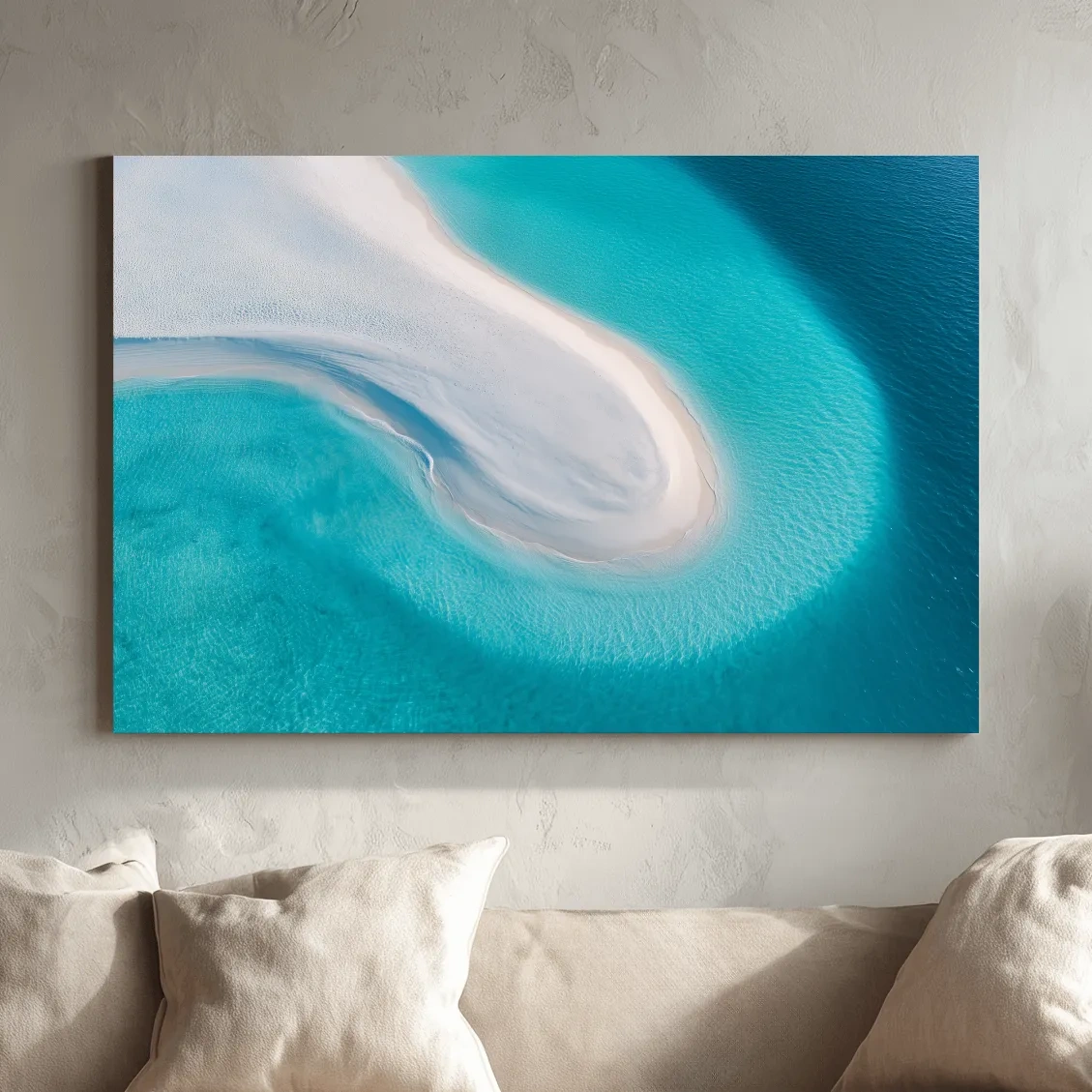 Aerial Tropical Sandbar - Abstract Photographic Ocean Wall Art
