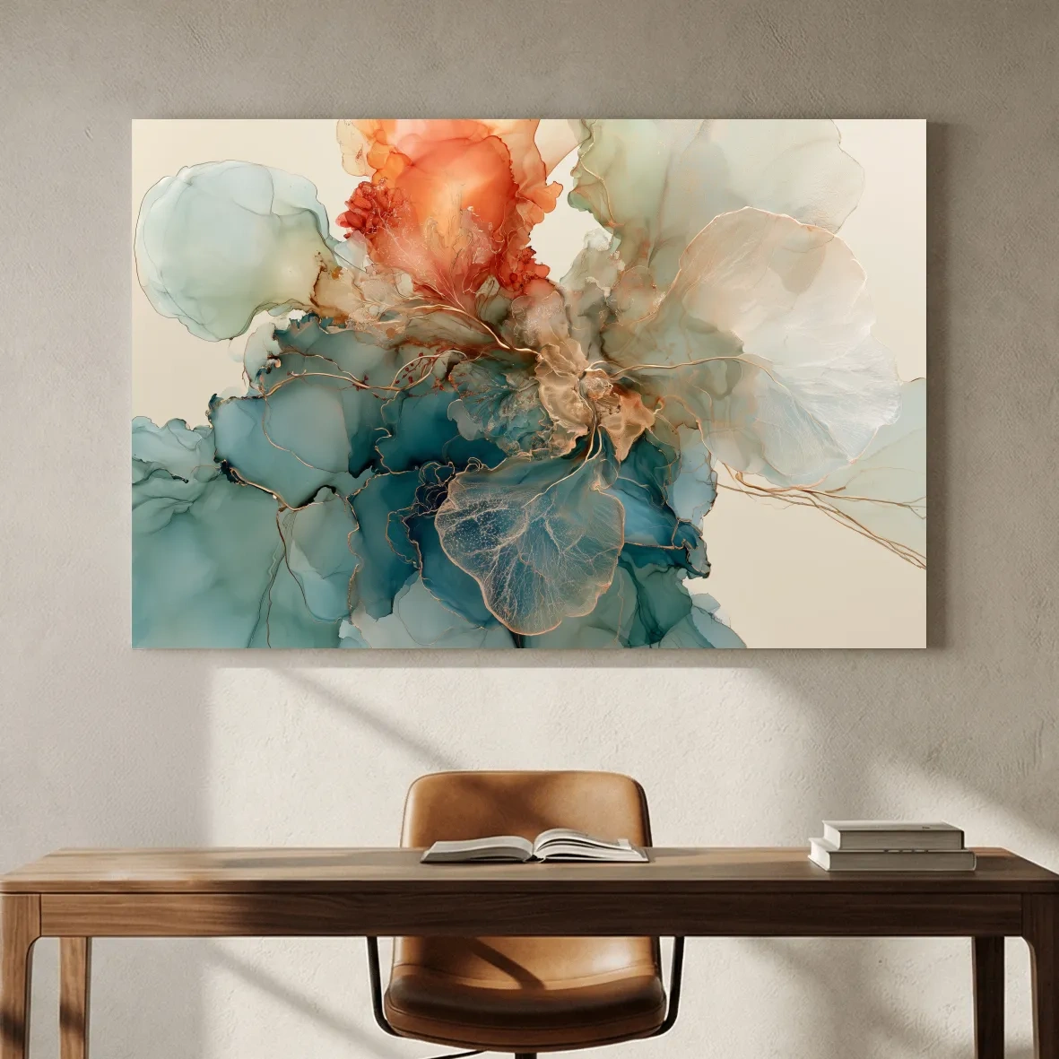Abstract Alcohol Ink Coral Formation - Marine Life Wall Art