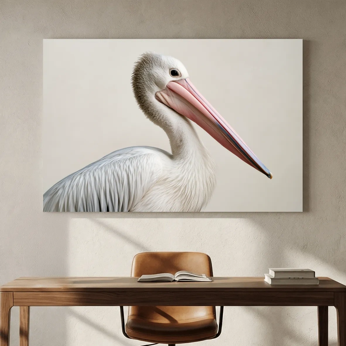 Minimalist Hamptons Pelican Illustration - Coastal Bird Wall Art