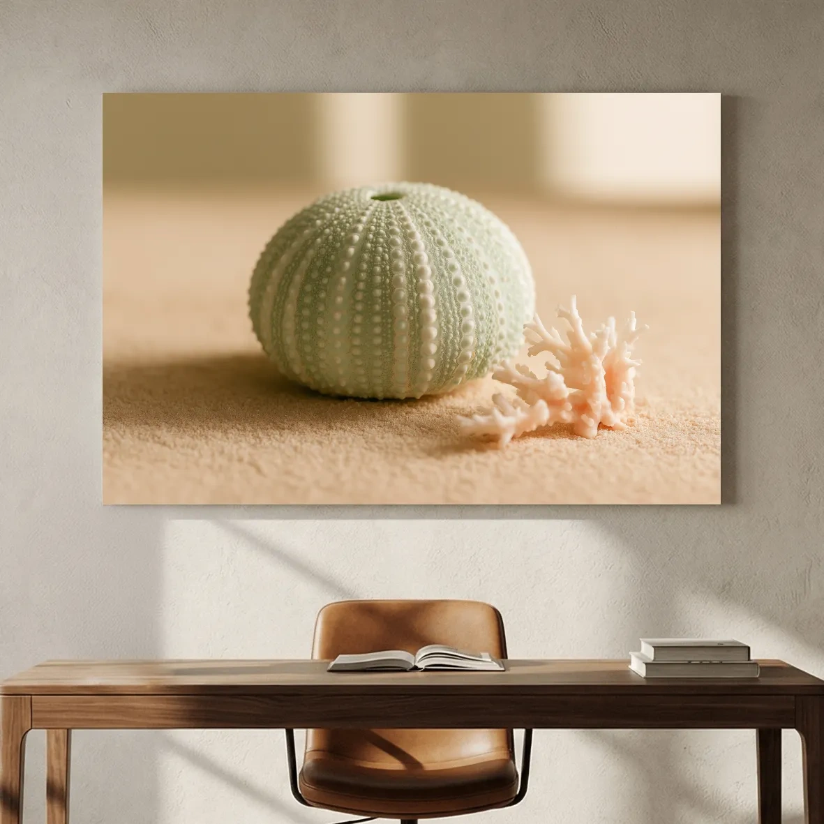 Sea Urchin Shell & Coral - Coastal Photographic Wall Art