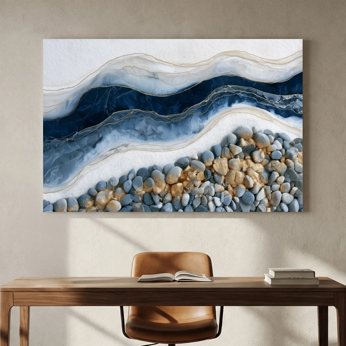 Layered Stone Strata Design - Abstract Natural Elements Wall Art