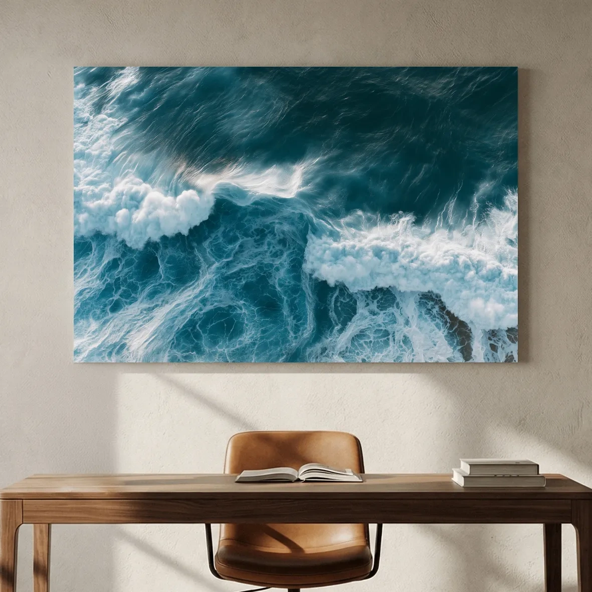 Aerial Crashing Waves - Abstract Photographic Ocean Wall Art