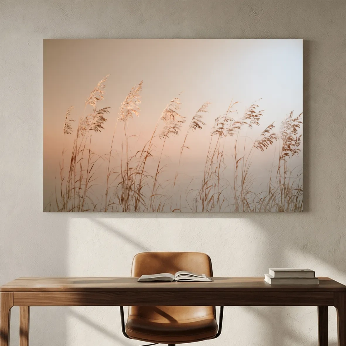 Surreal Seagrass Silhouette Illustration - Boho Botanical Wall Art
