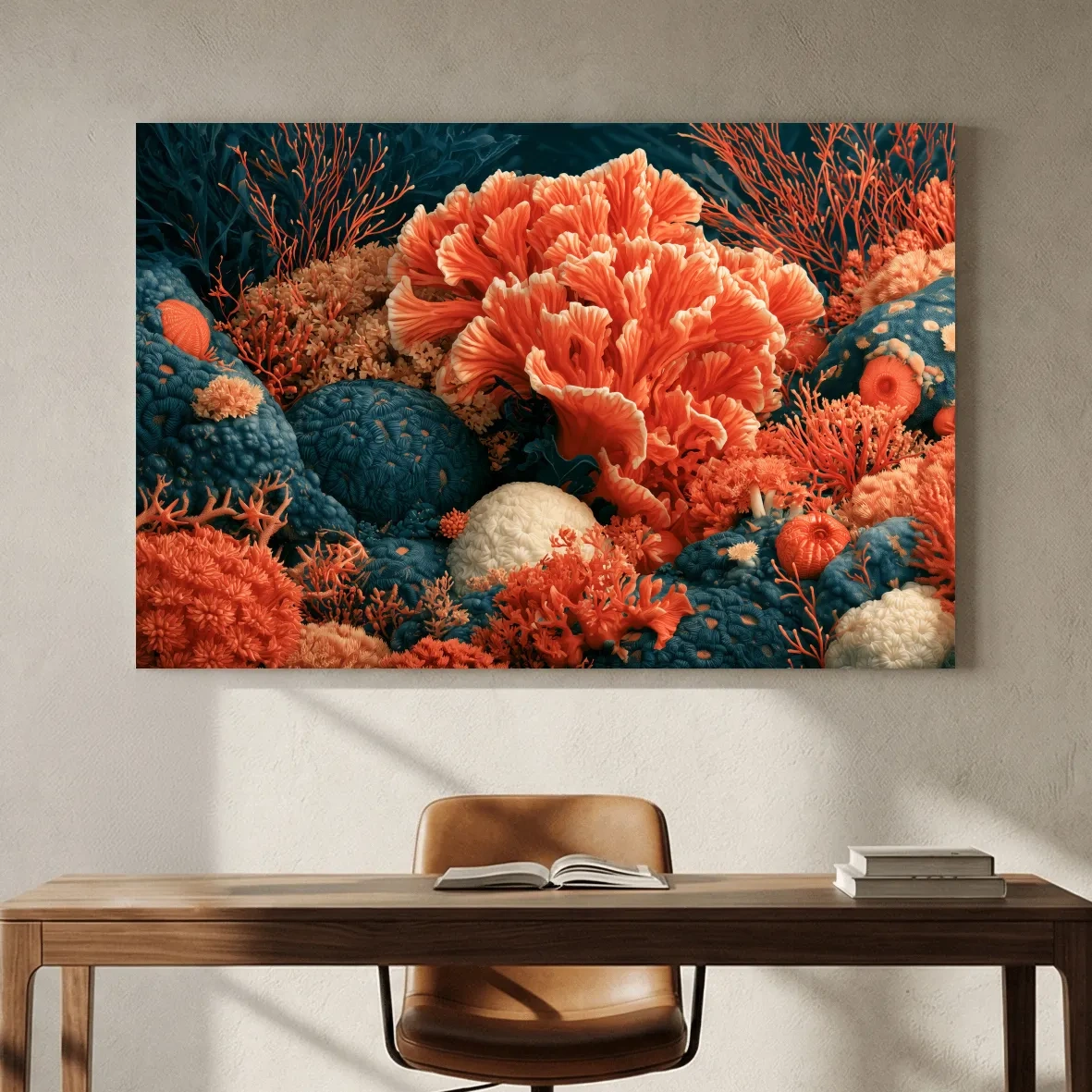 Coral Reef Illustration Artwork - Marine Life Wall Art