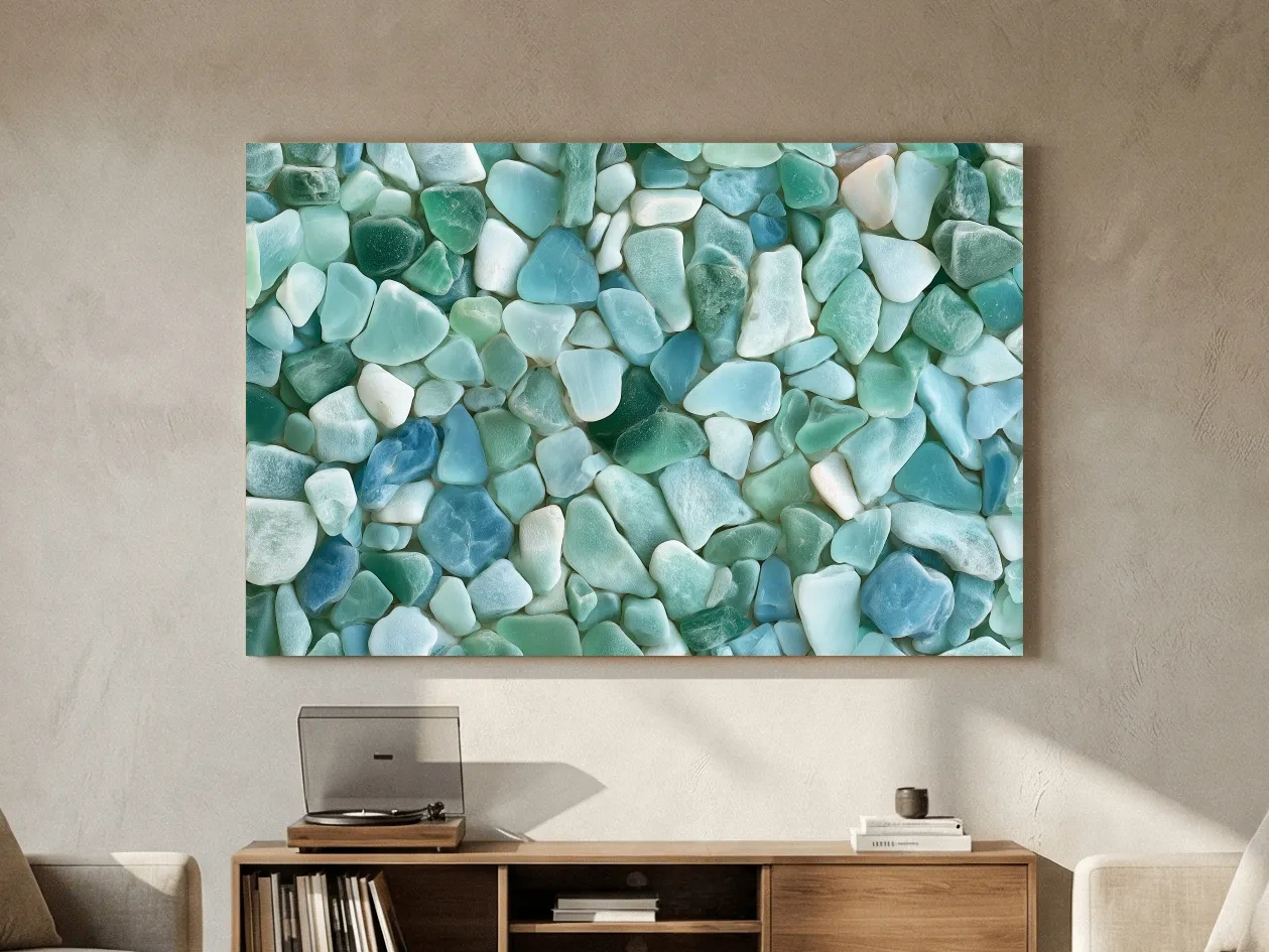 Sea Glass Mosaic Design - Frosted Coastal Wall Art