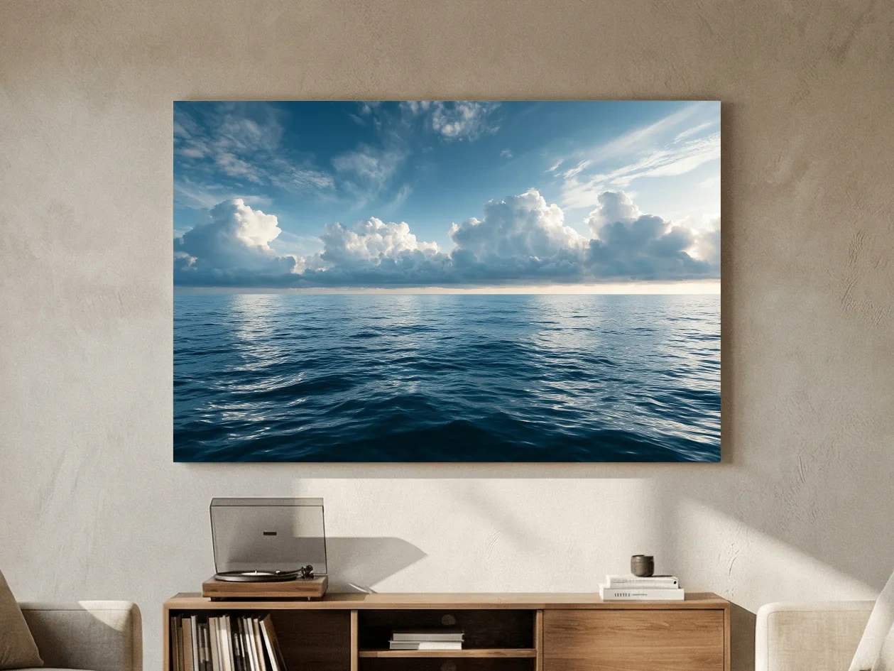 Serene Ocean Horizon Photography - Dramatic Seascape Wall Art