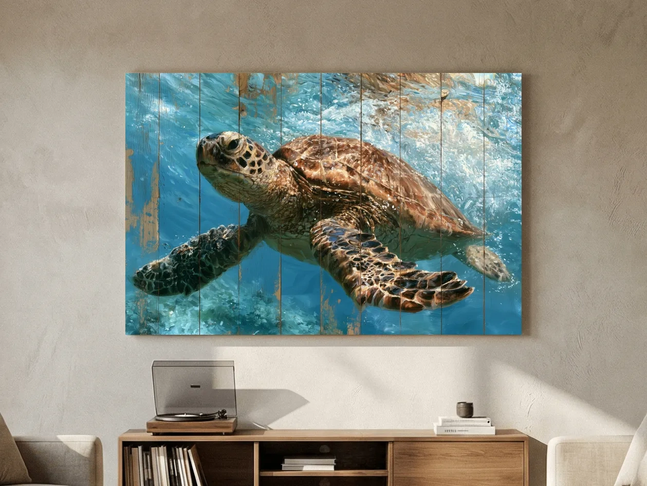 Underwater Sea Turtle Painting - Marine Life Wall Art