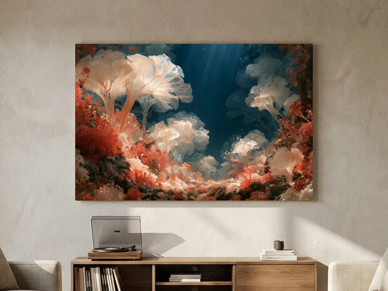 Surreal Coral Reef Garden Artwork - Elegant Underwater Wall Art