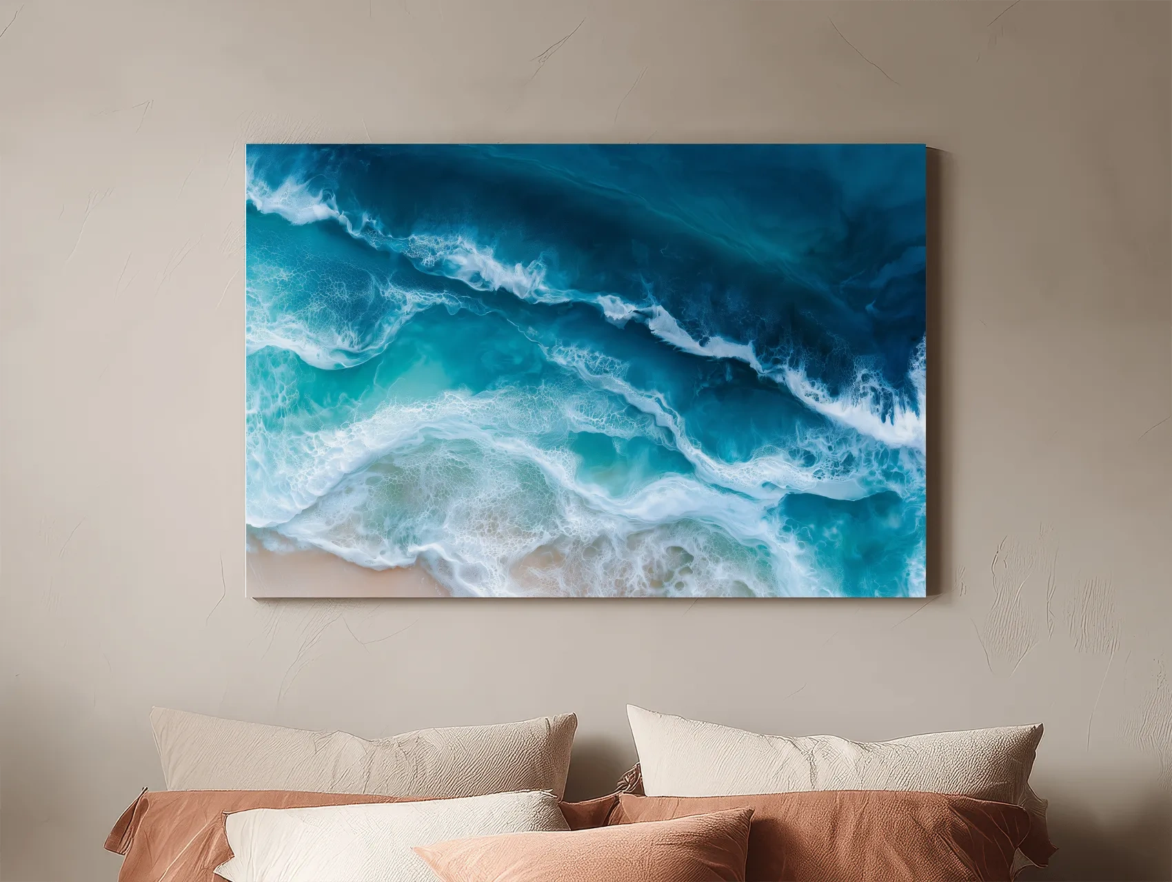 Aerial Crashing Ocean Waves - Abstract Seascape Wall Art