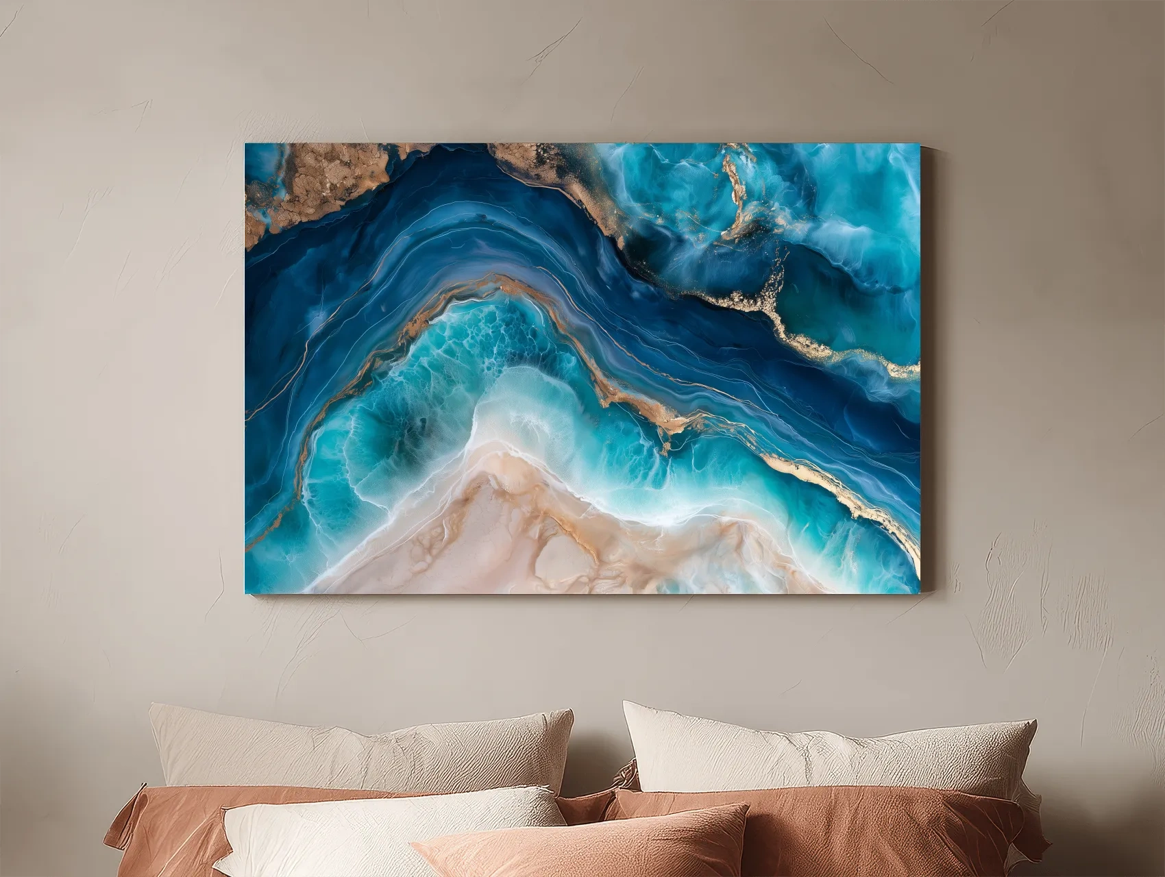 Ocean Geode Resin Abstract - Natural Mineral Wall Art