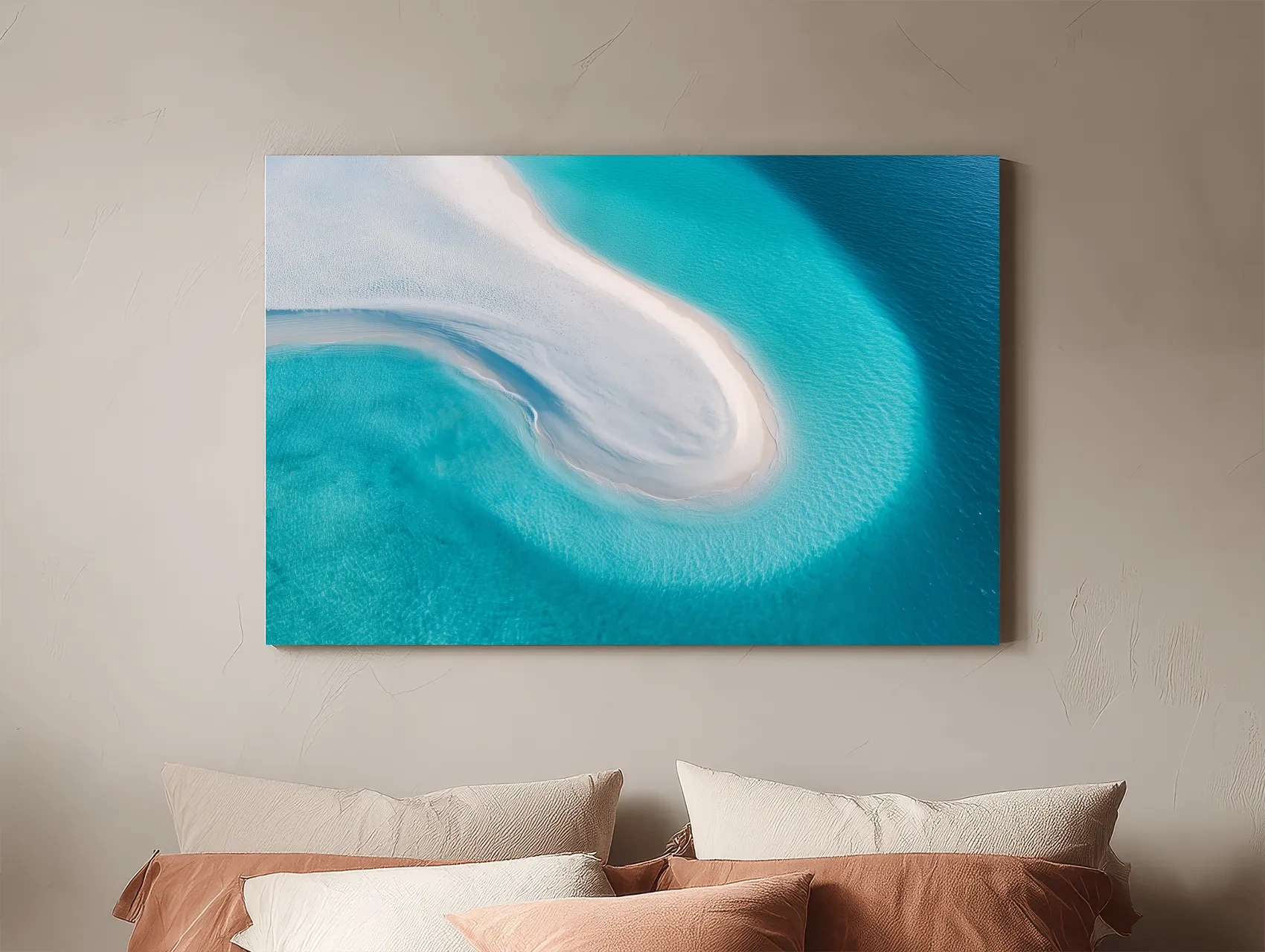 Aerial Tropical Sandbar - Abstract Photographic Ocean Wall Art