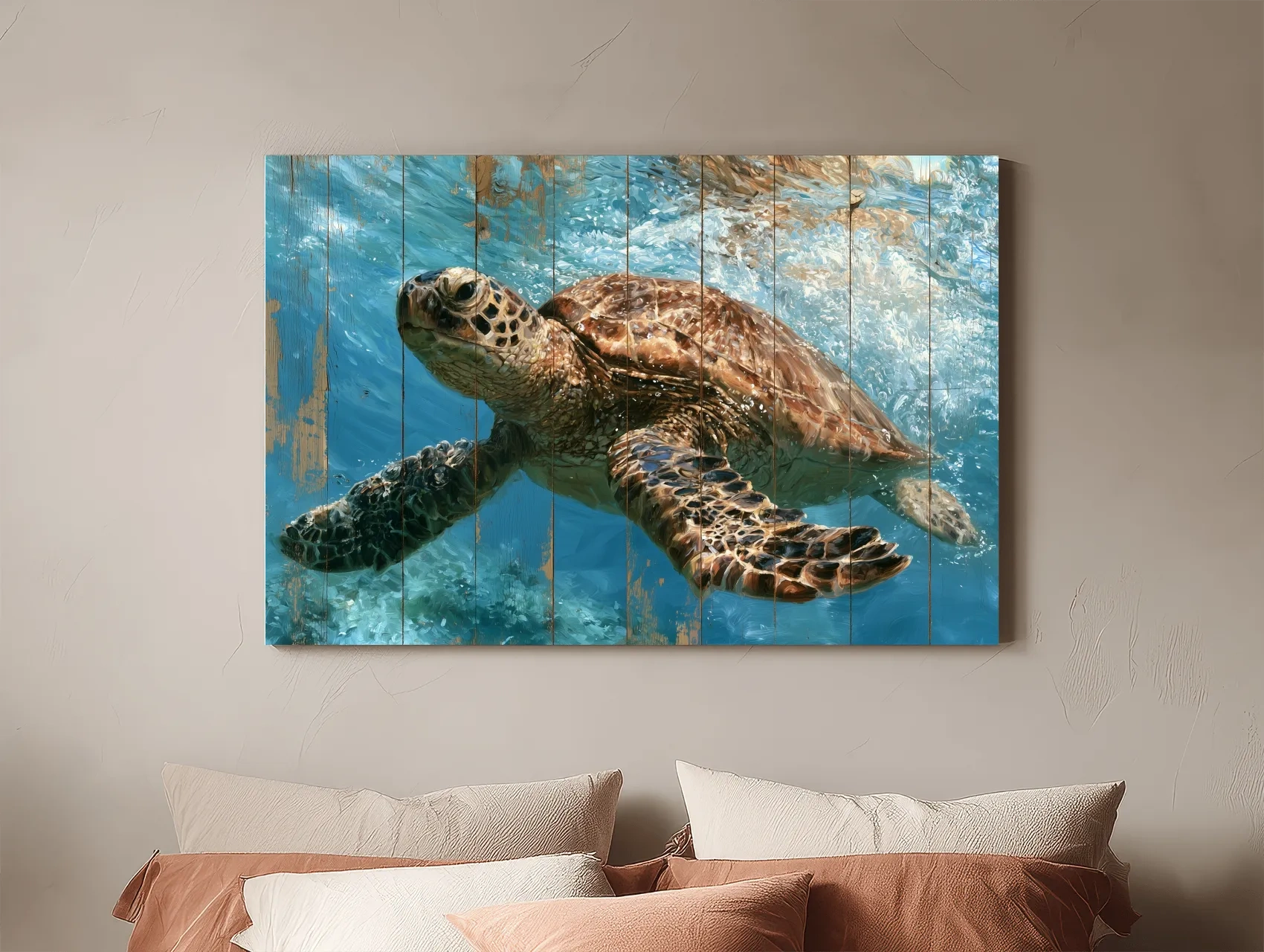 Underwater Sea Turtle Painting - Marine Life Wall Art