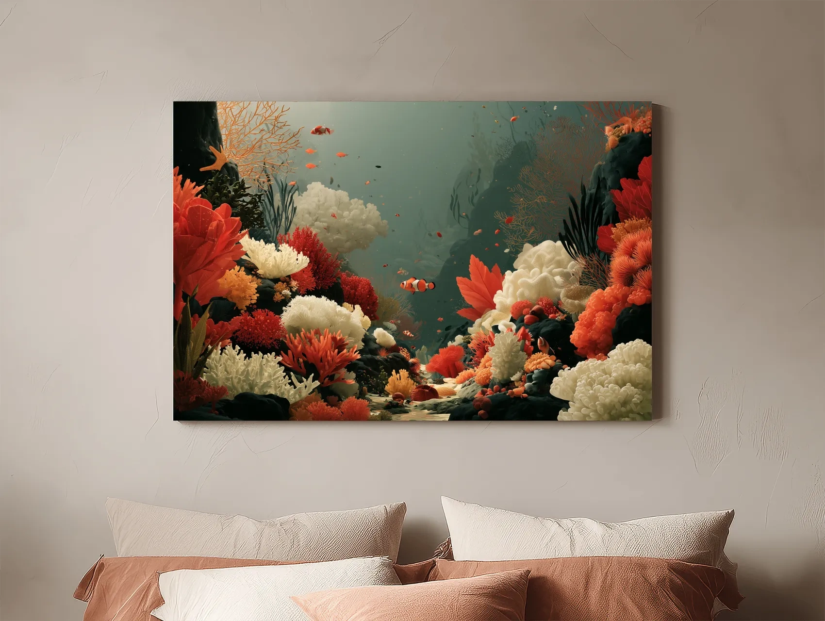 Coral Reef Illustration Artwork - Marine Life Wall Art