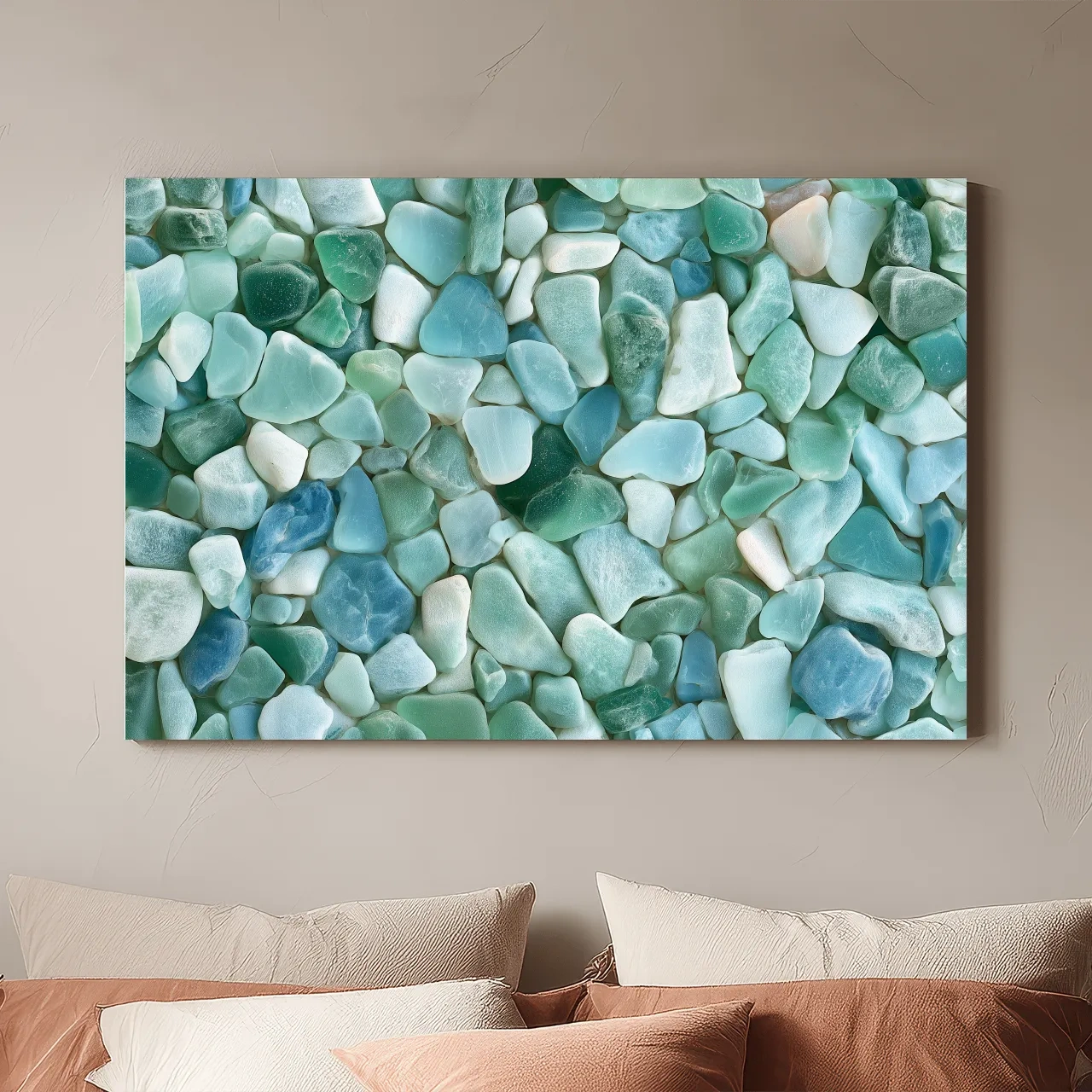 Sea Glass Mosaic Design - Frosted Coastal Wall Art