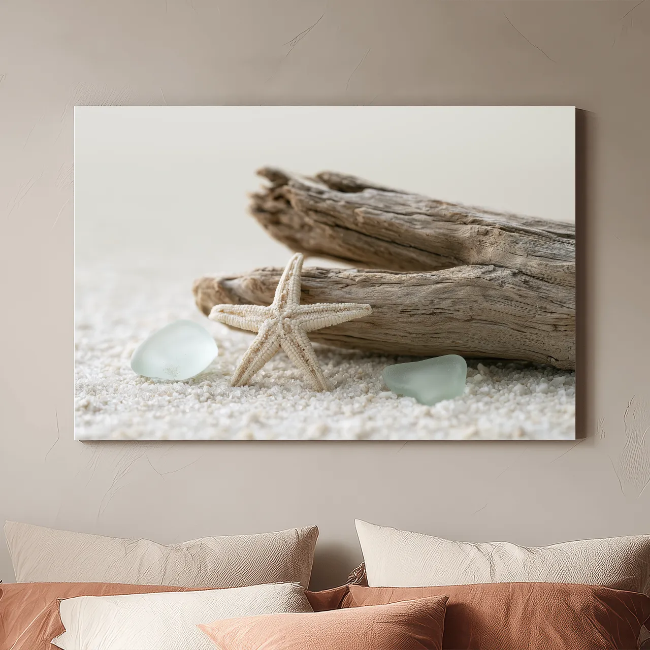 Driftwood Starfish Sea Glass Still Life - Beach Photographic Wall Art
