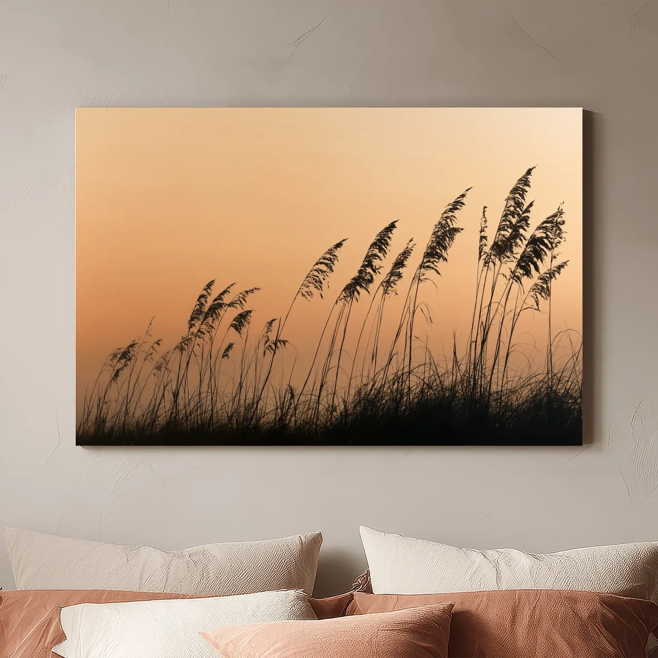 Boho Seagrass Silhouette - Surreal Botanical Illustration Wall Art