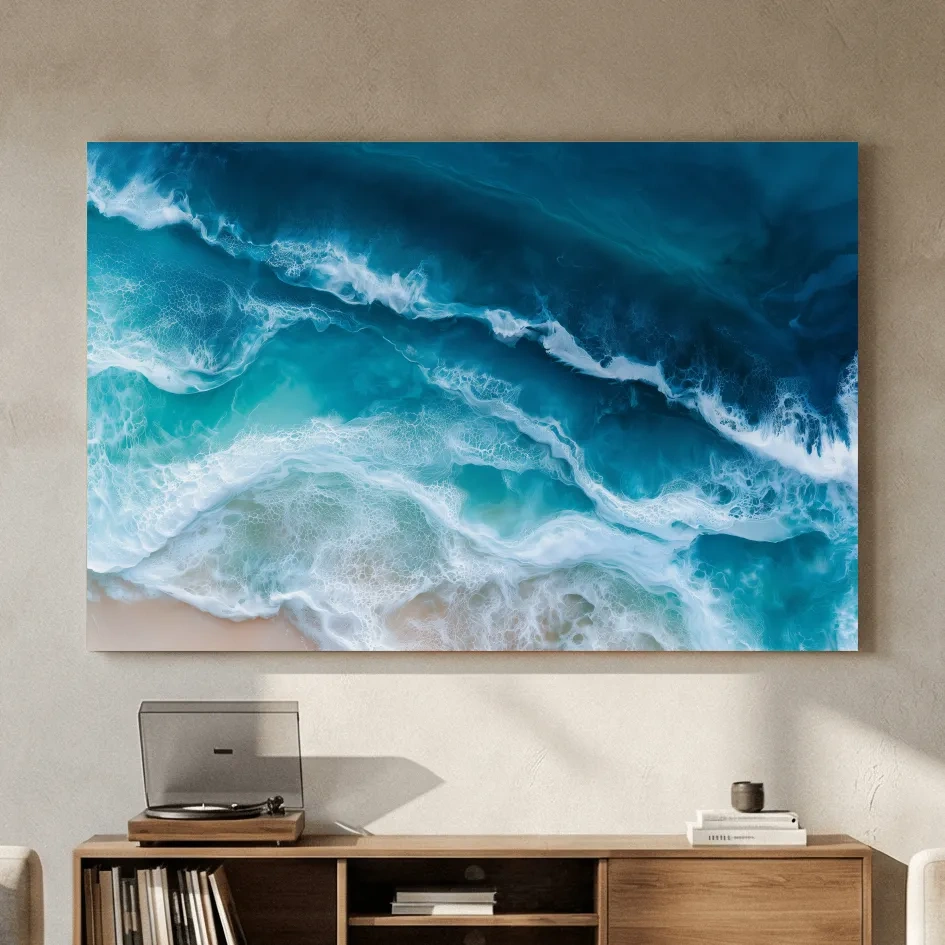 Aerial Crashing Ocean Waves - Abstract Seascape Wall Art