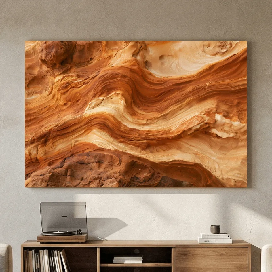 Layered Sandstone Strata - Abstract Natural Elements Wall Art