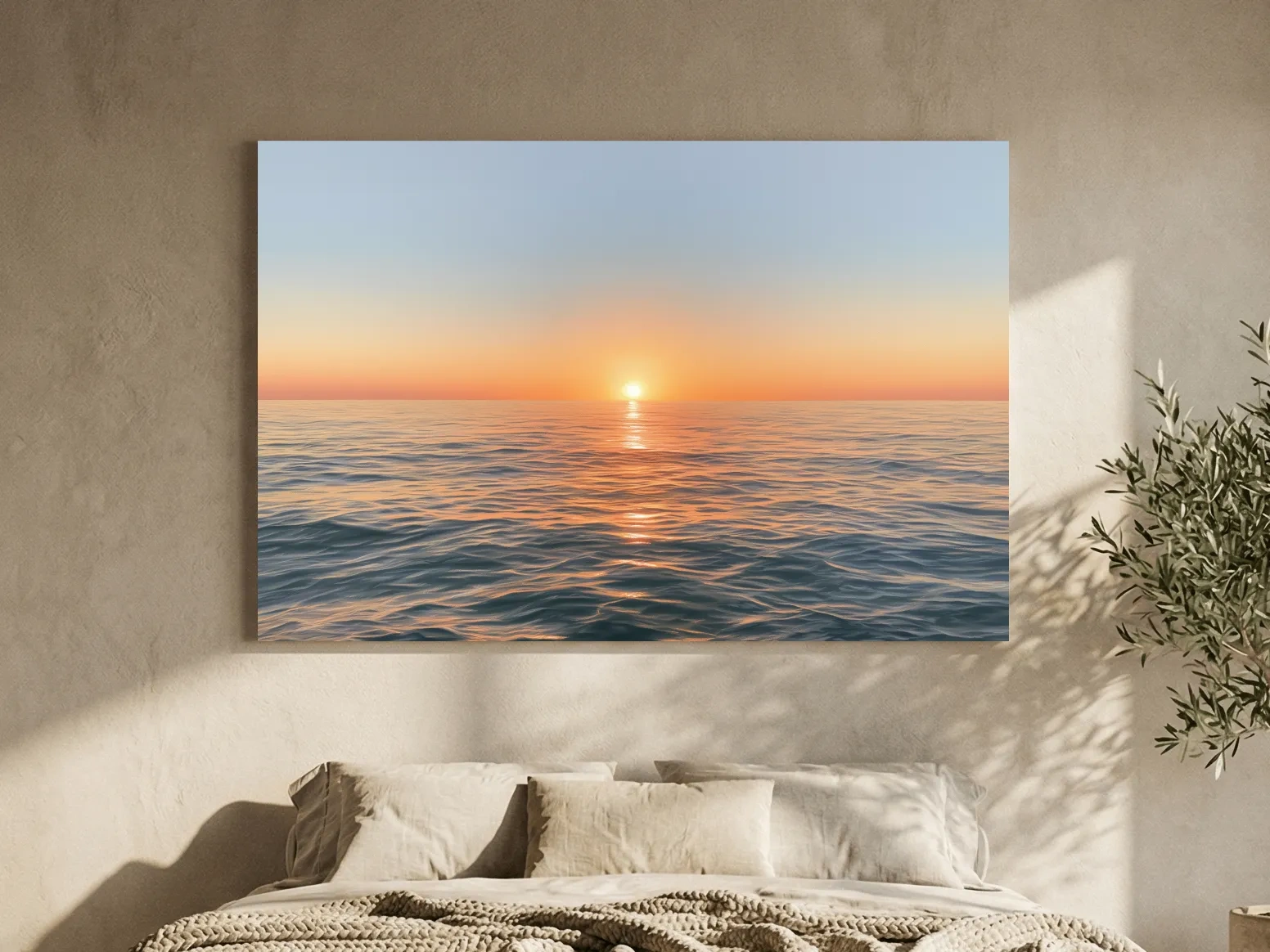 Golden Hour Ocean Sunset Drawing - Tranquil Horizon Wall Art