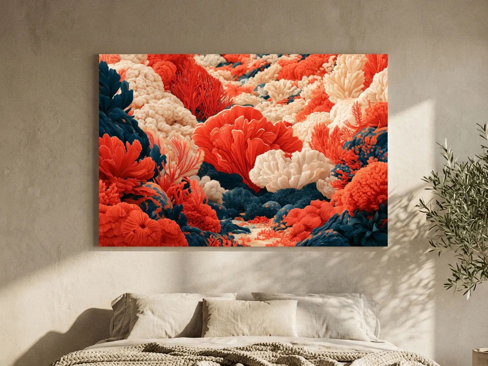 Vibrant Coral Reef Artwork - Chic Marine Life Wall Art