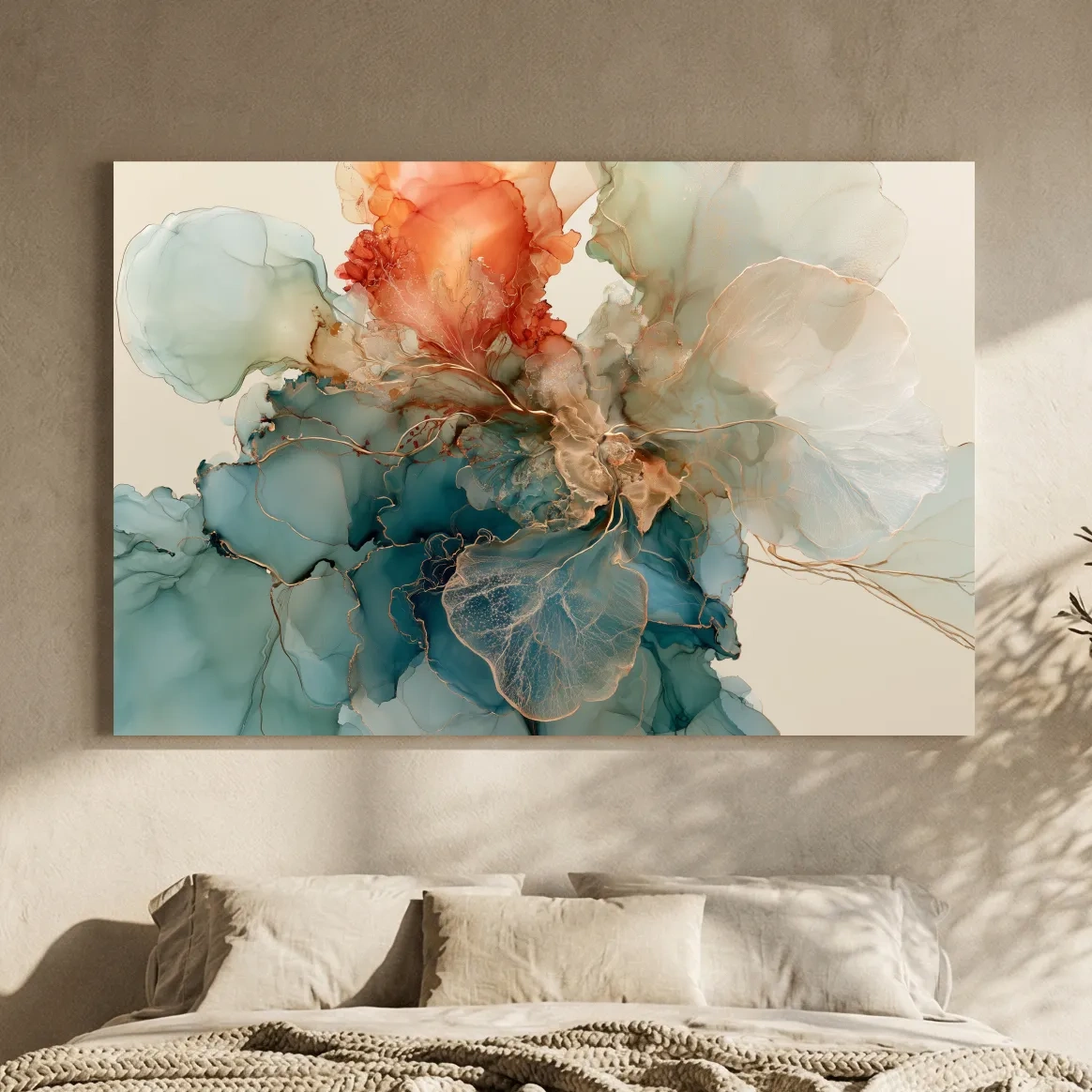 Abstract Alcohol Ink Coral Formation - Marine Life Wall Art
