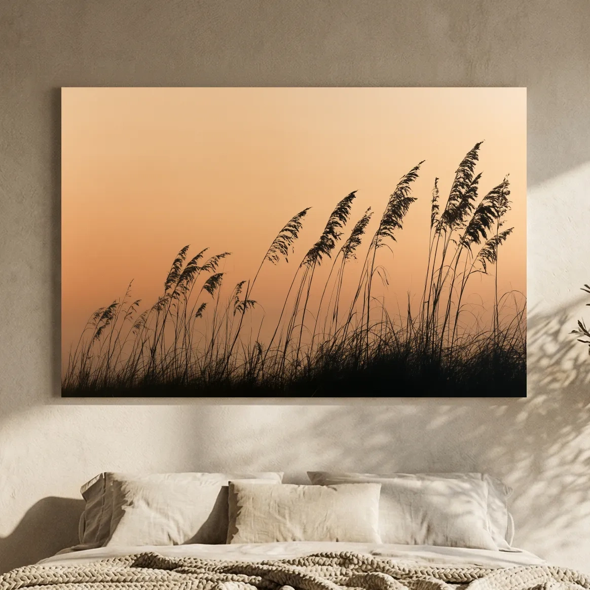 Boho Seagrass Silhouette - Surreal Botanical Illustration Wall Art