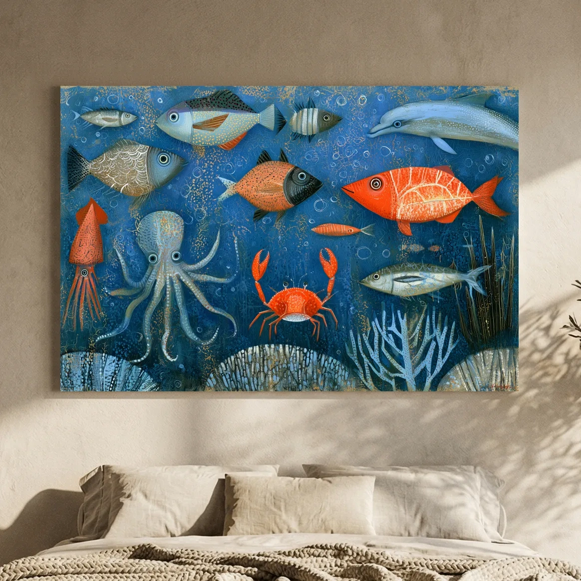 Whimsical Underwater  Painting - Quirky Marine Life Art