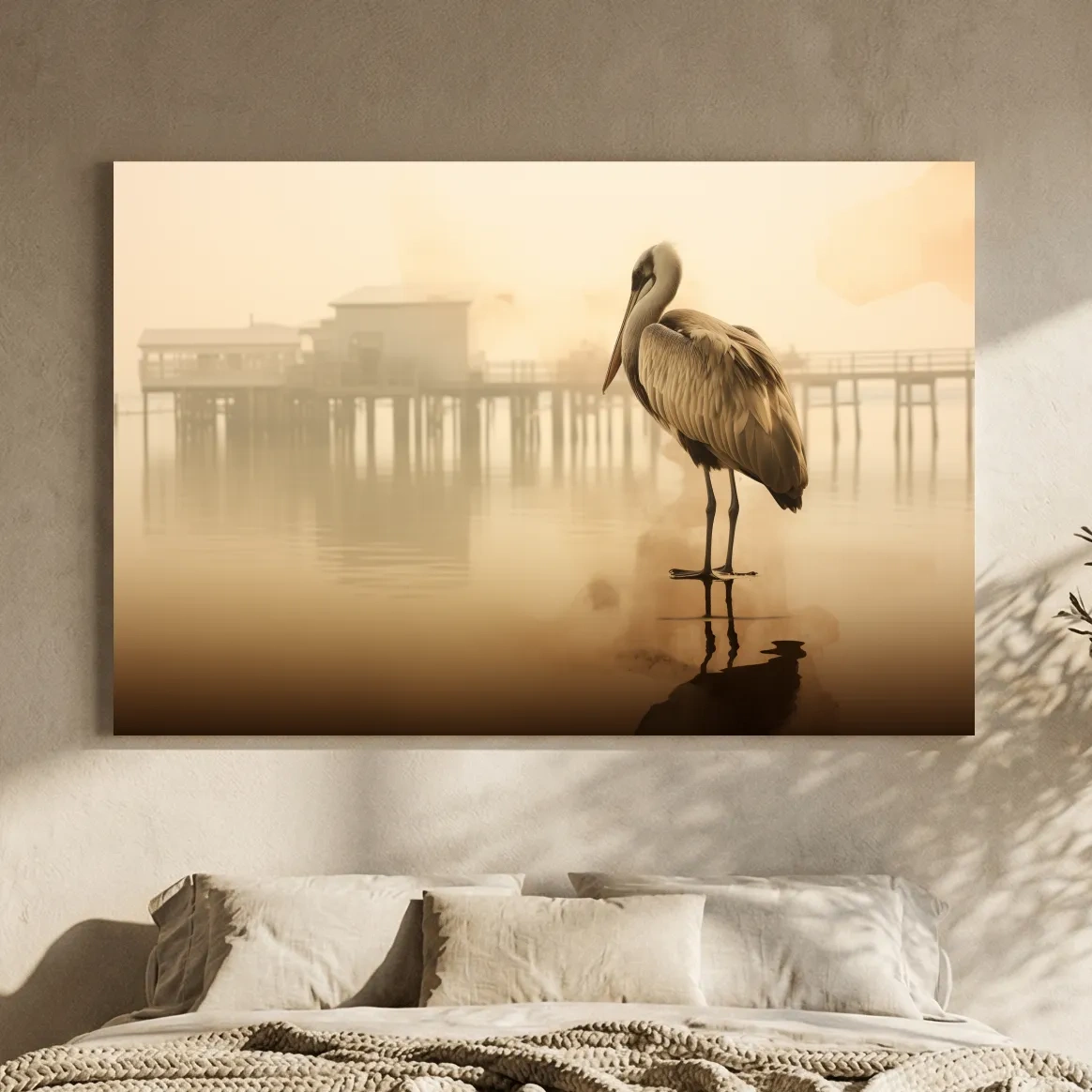 Pelican Pier Double Exposure - Minimalist Photographic Wall Art