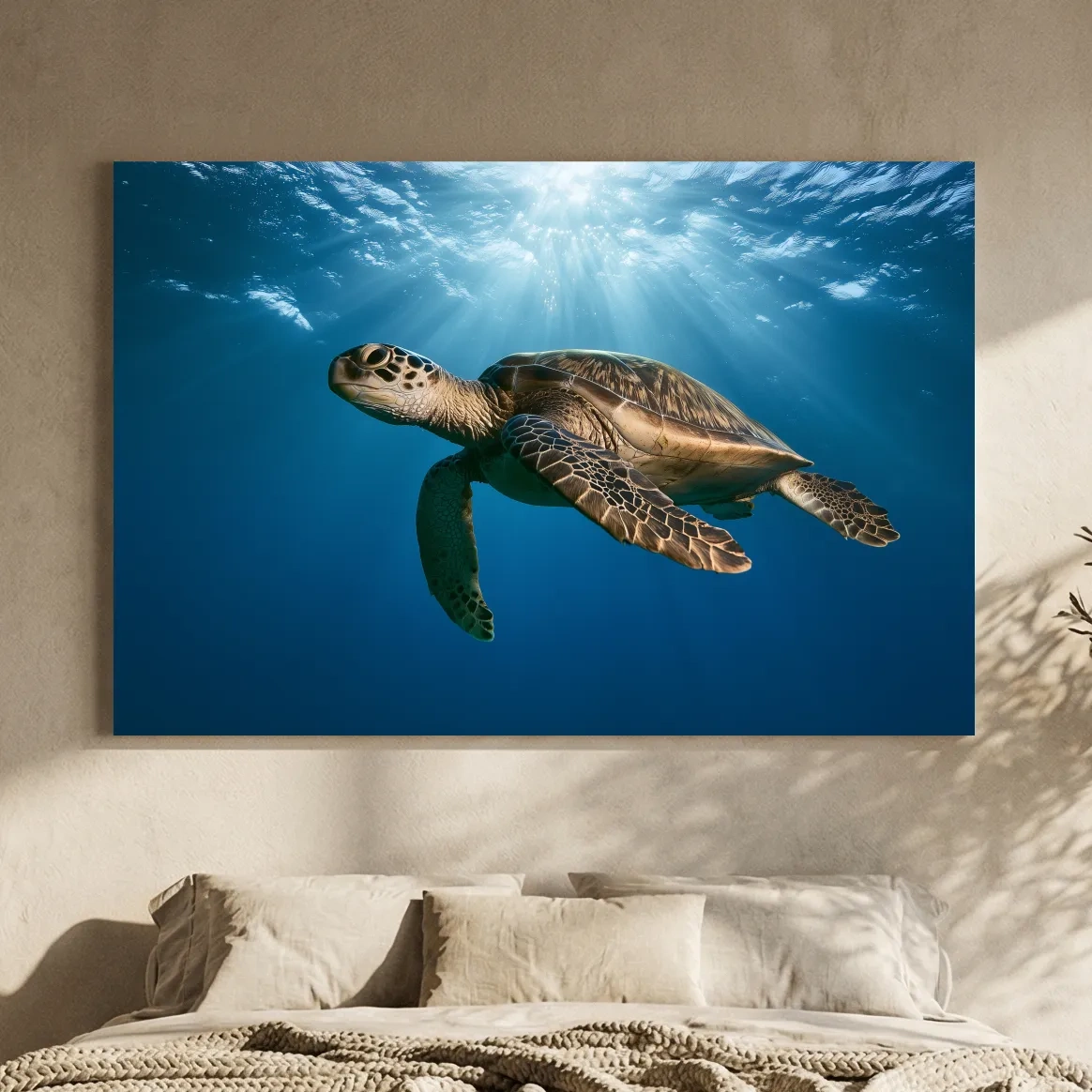 Majestic Sea Turtle Underwater Photography - Marine Life Wall Art