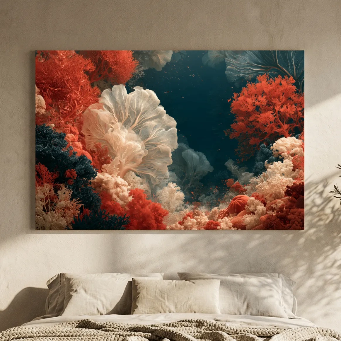 Elegant Coral Reef Illustration - Marine Life Wall Art