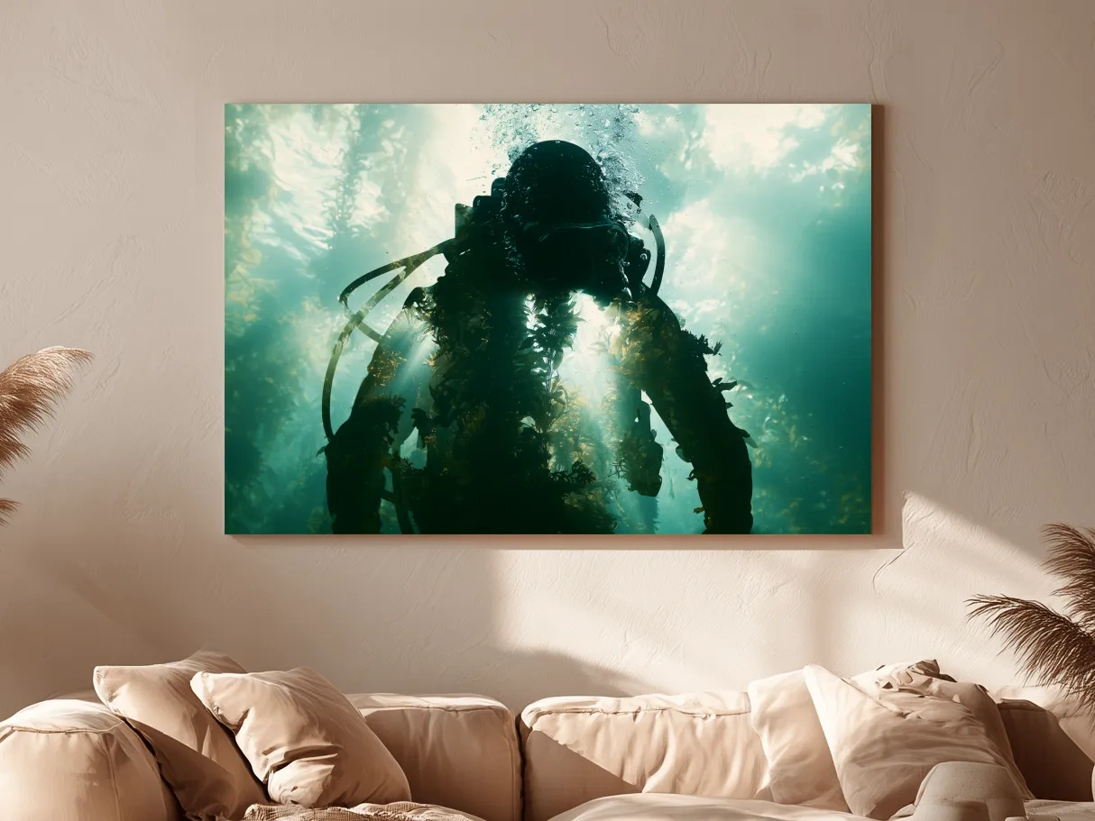Surreal Scuba Diver Double Exposure - Photographic Underwater Wall Art