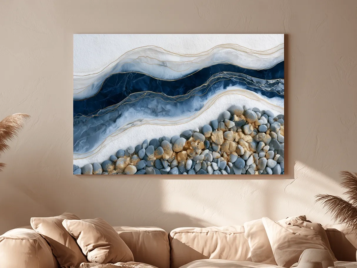 Layered Stone Strata Design - Abstract Natural Elements Wall Art