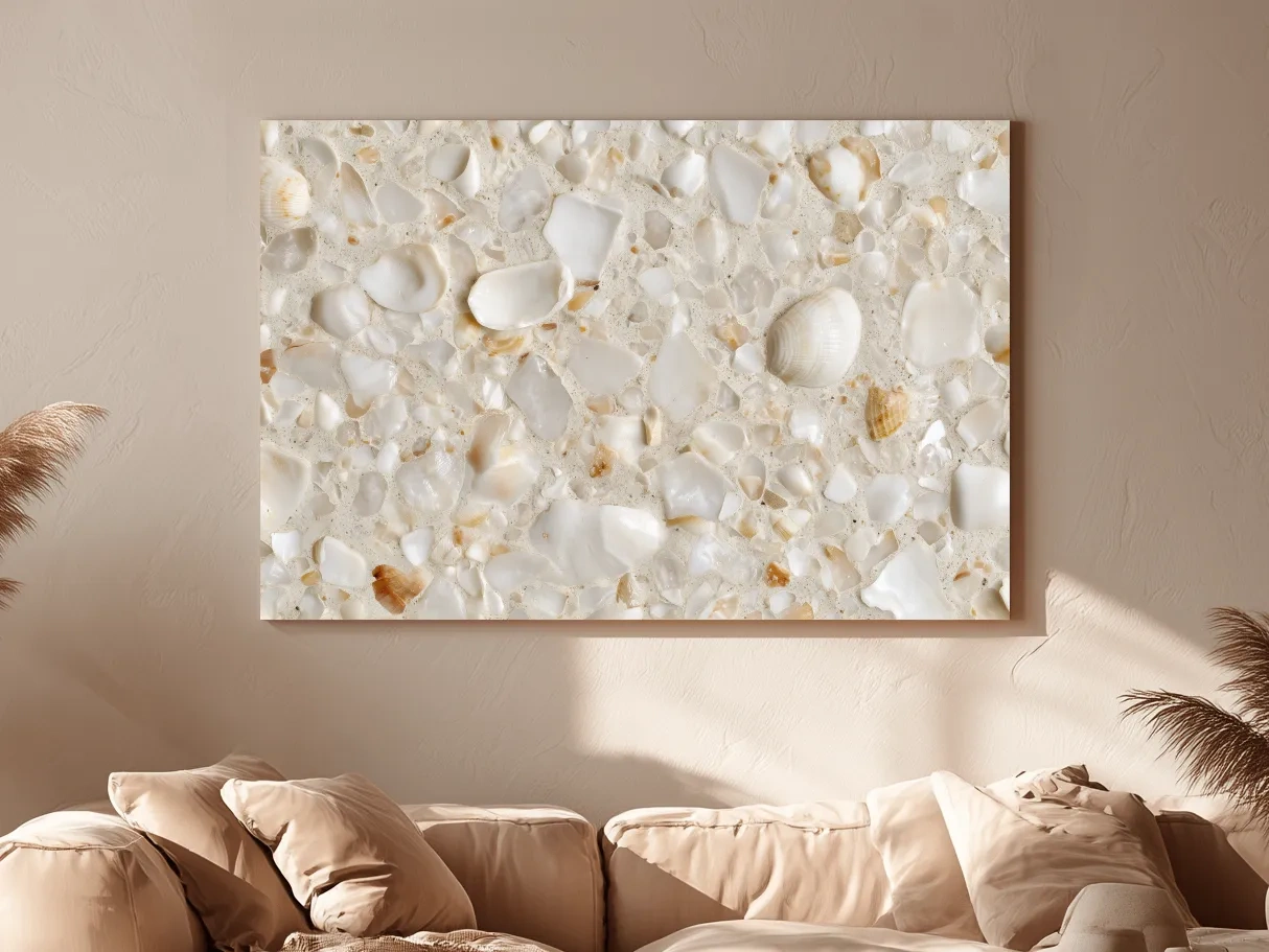 Seashell Terrazzo Pattern - Minimalist Coastal Wall Art