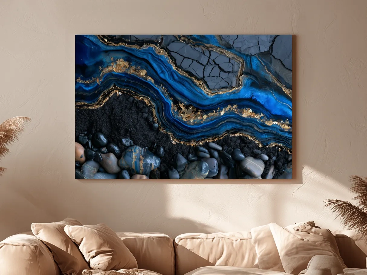 Oceanic Geode Pebble Strata - Abstract Natural Stone Wall Art