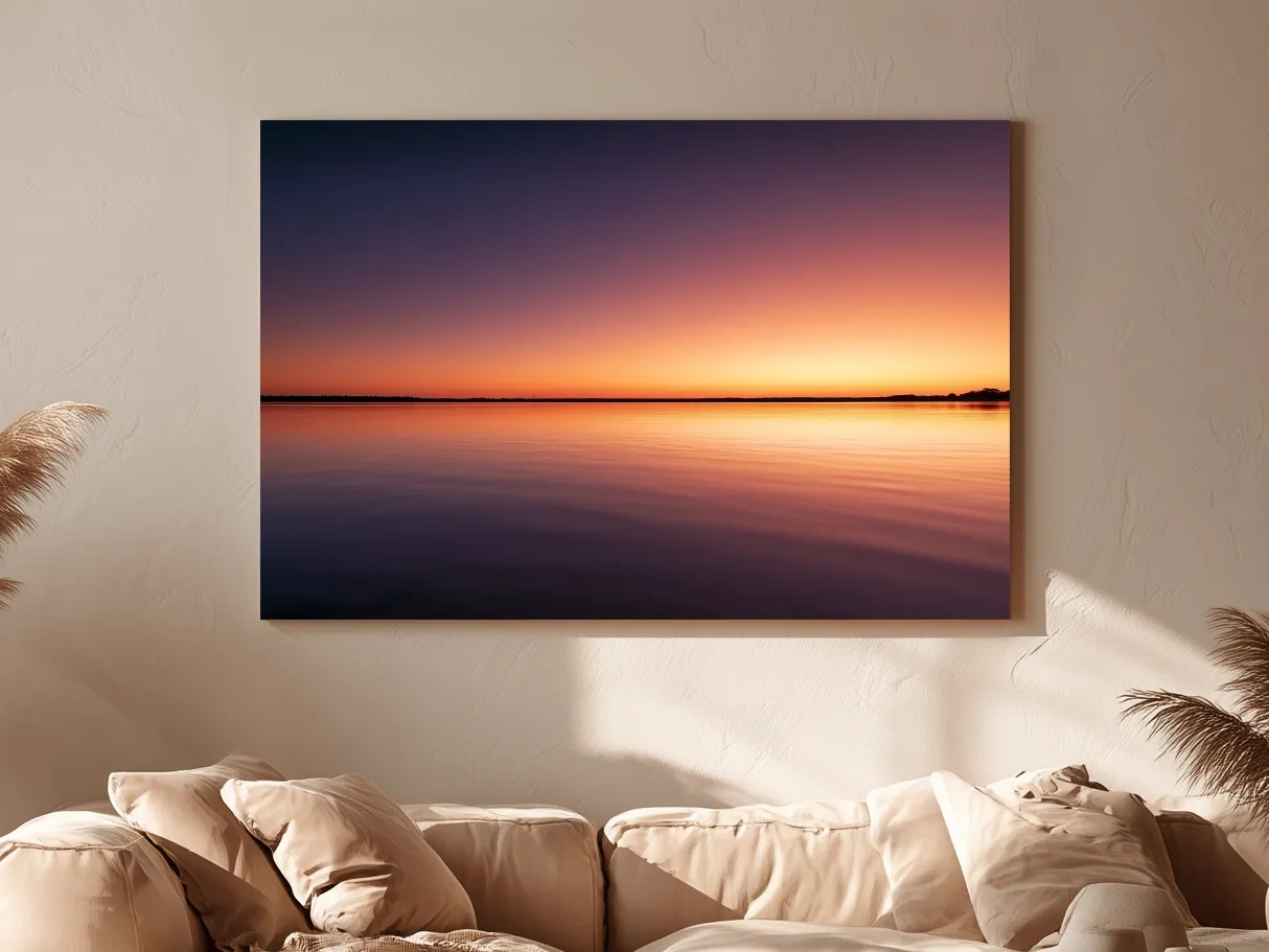 Minimalist Shallow Ocean Bay Sunset - Photographic Horizon Wall Art