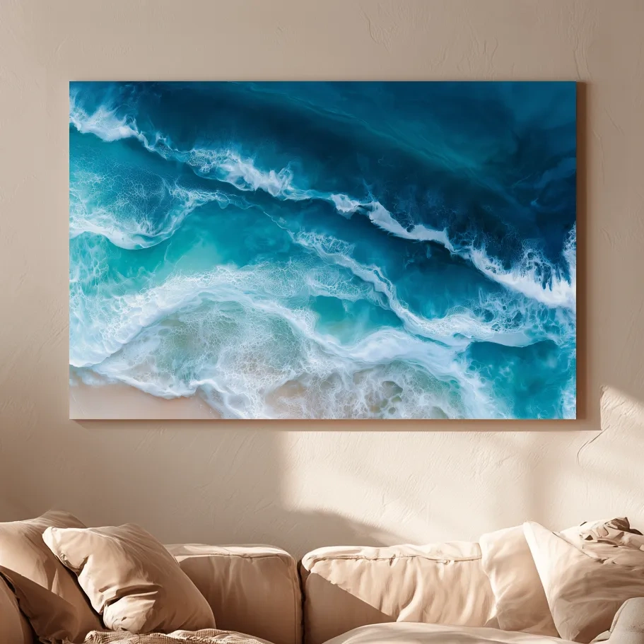 Aerial Crashing Ocean Waves - Abstract Seascape Wall Art