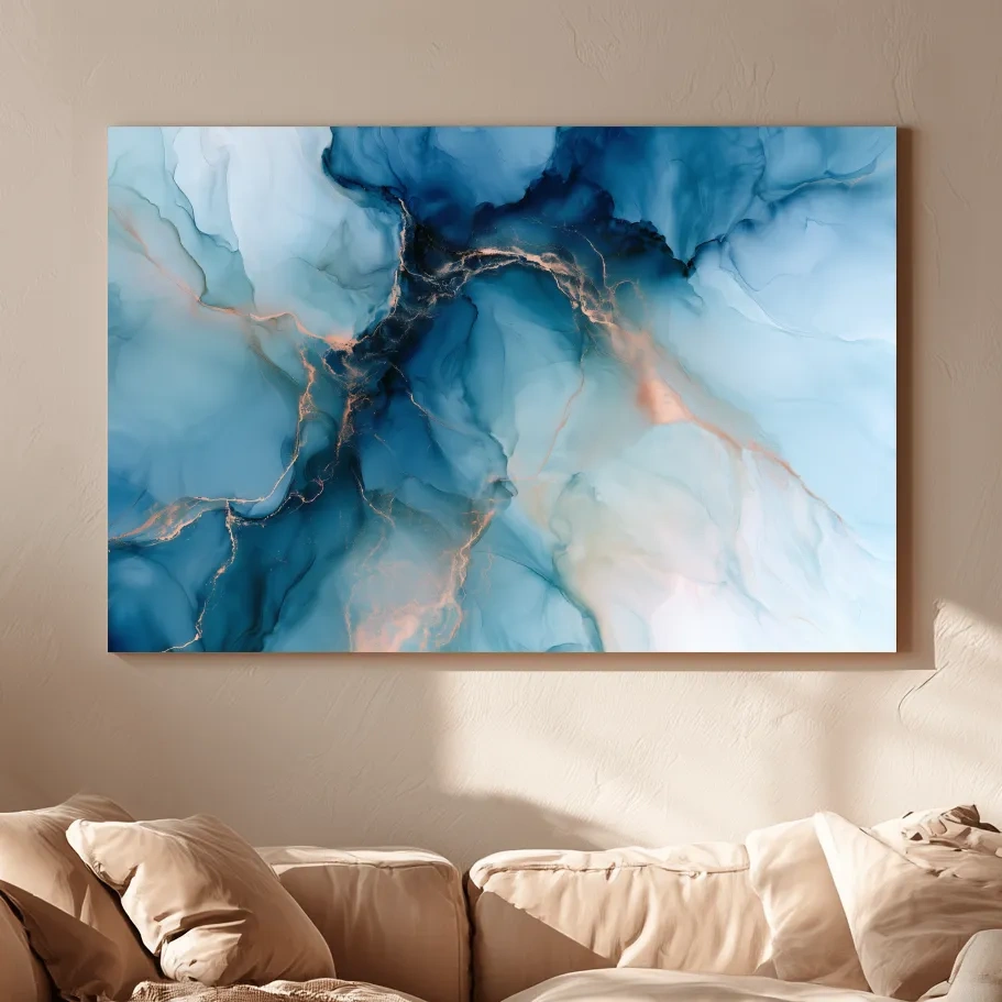 Abstract Agate Vein Design - Organic Mixed Media Wall Art