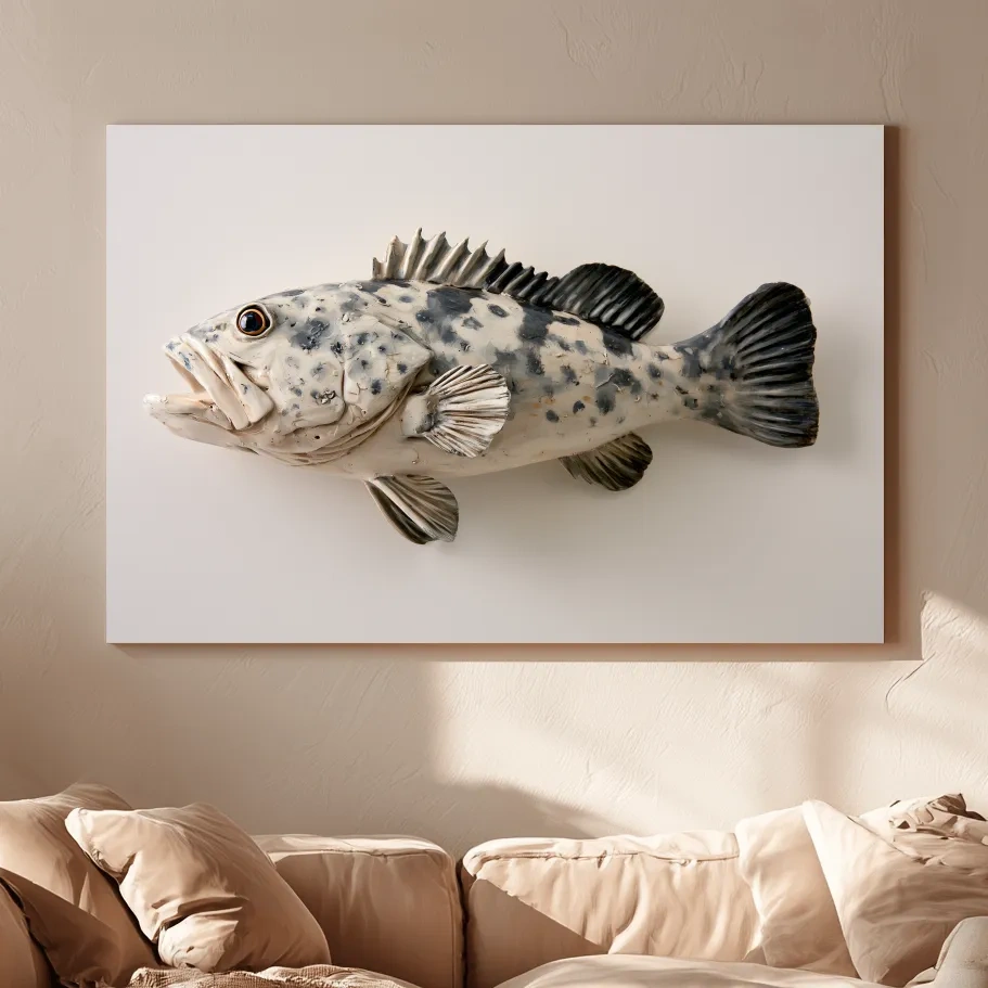 Spotted Grouper Fish - Hamptons Minimalist Photographic Wall Art